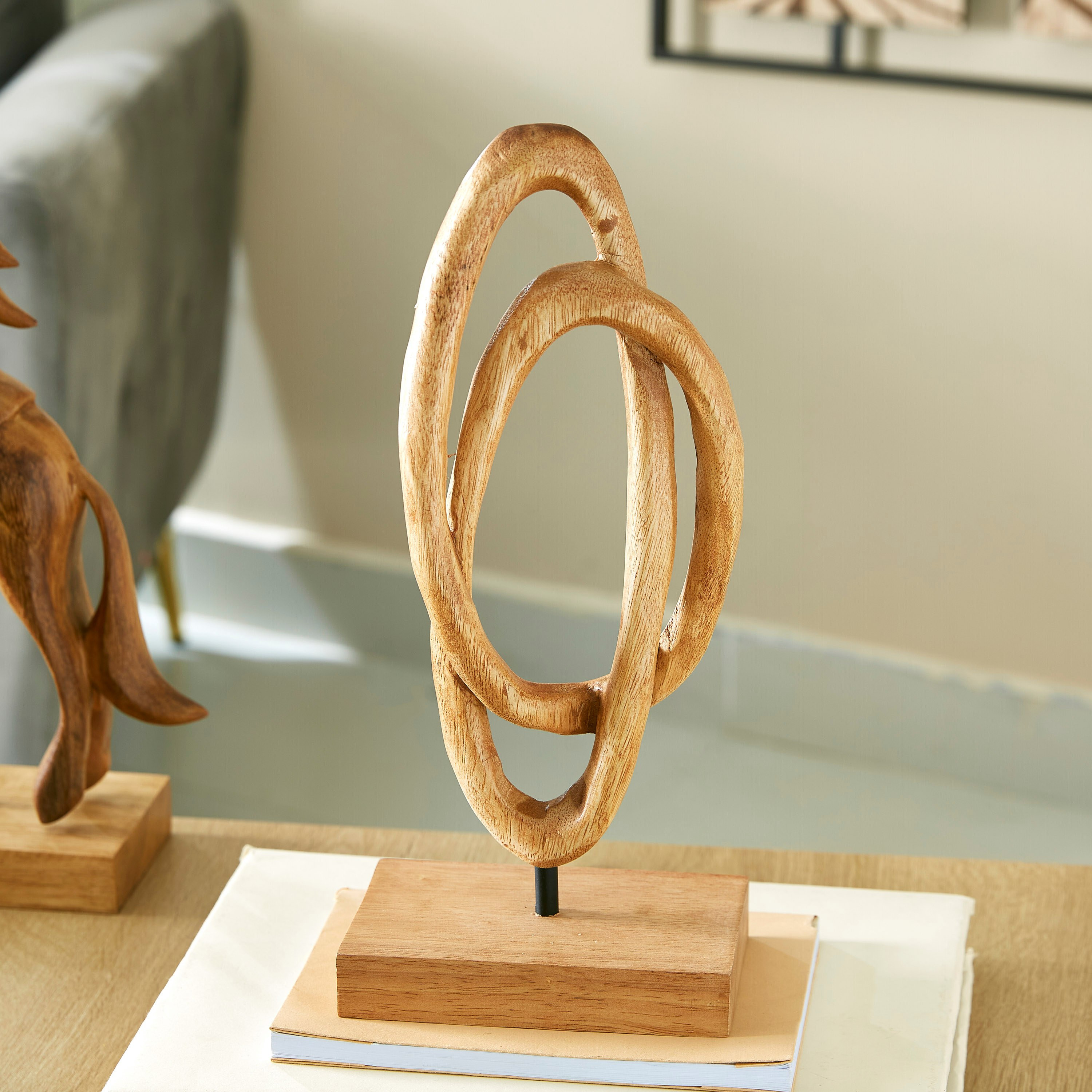 Hazel Wooden Circular Sculpture-hbxhomeware-homedecor-figurinesandornaments-image-1