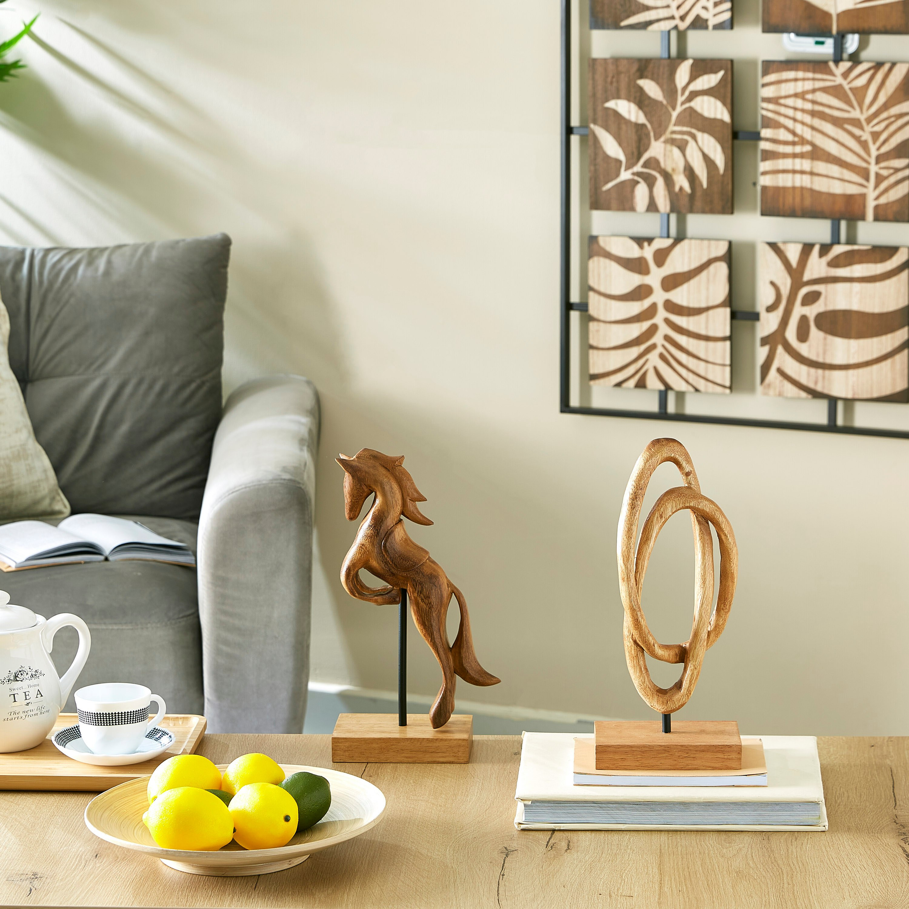 Hazel Wooden Circular Sculpture-hbxhomeware-homedecor-figurinesandornaments-image-3