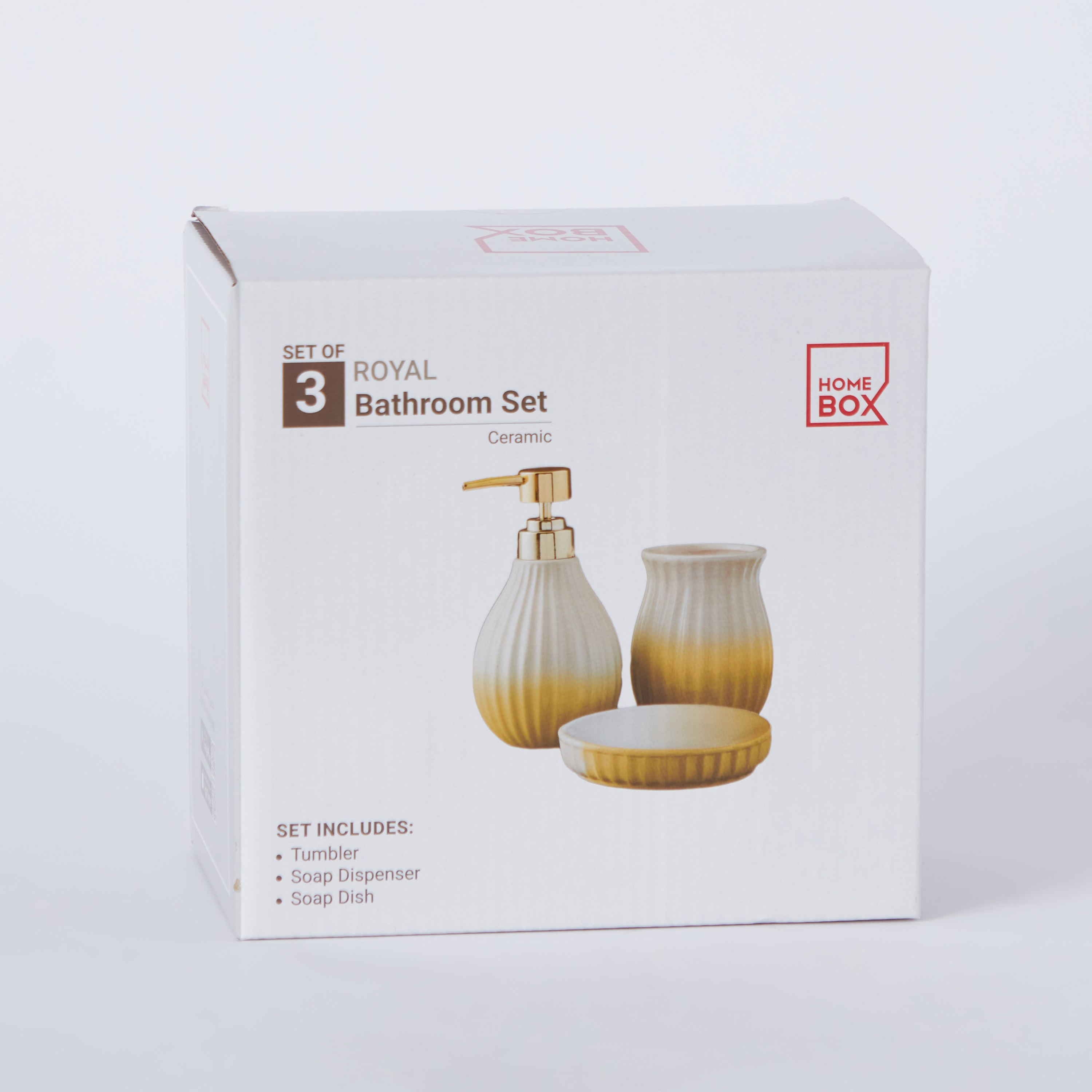Shop Heather 3-Piece Ceramic Bath Set Online | Home box Qatar