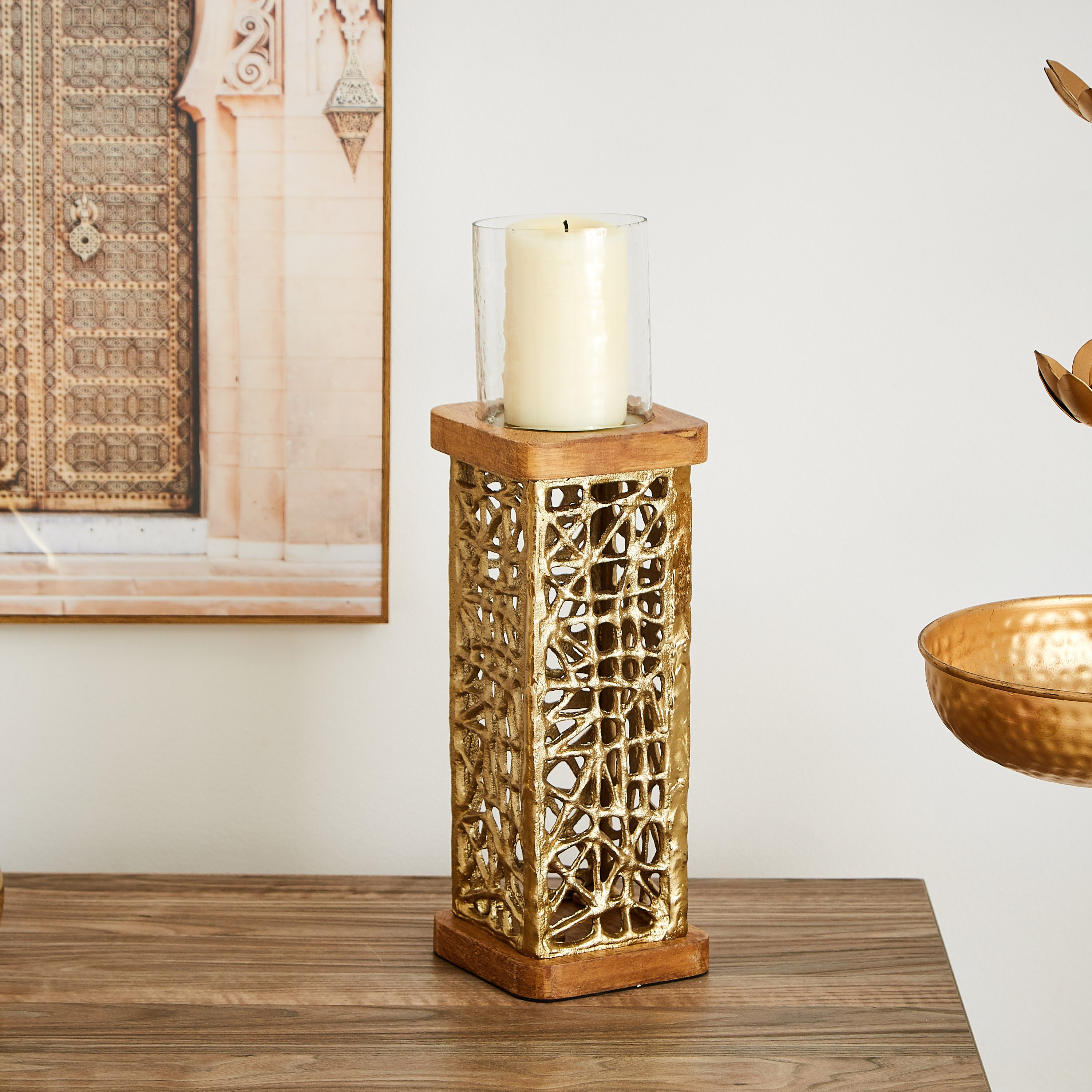 حامل شموع مكعب شبك معدني من تريفيا-hbxlivingroom-decorandaccessories-candleholders-image-1