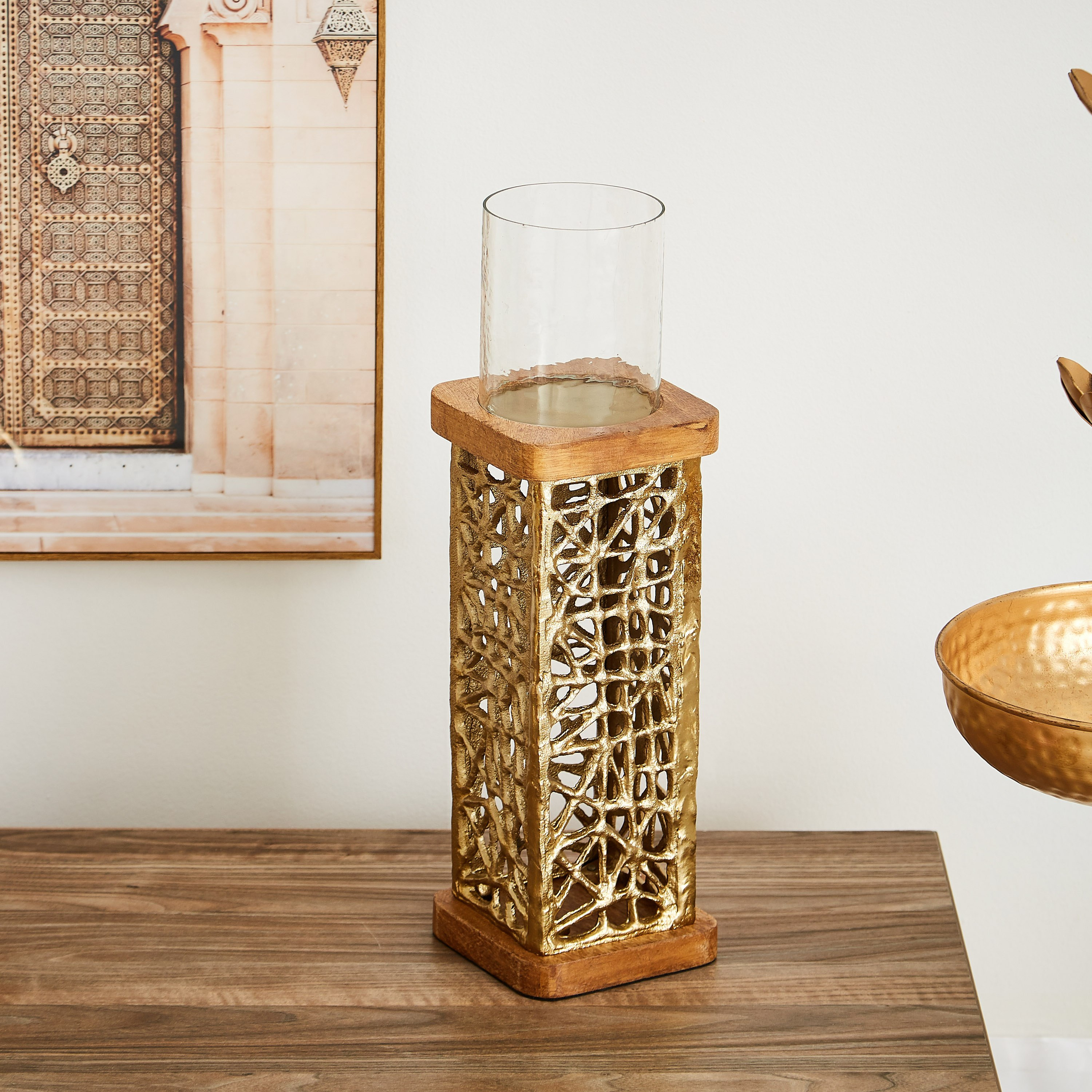 حامل شموع مكعب شبك معدني من تريفيا-hbxlivingroom-decorandaccessories-candleholders-image-2