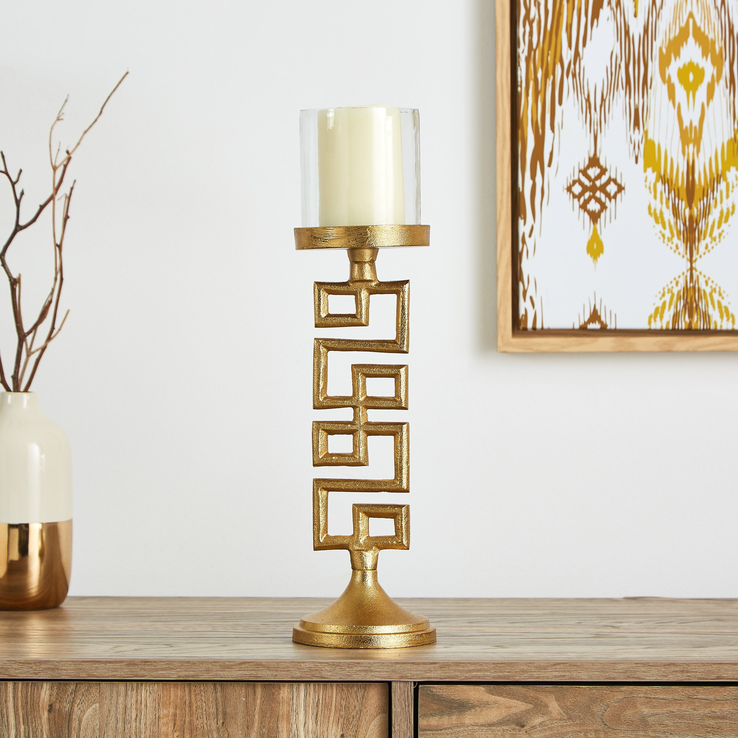 حامل شموع متاهة معدنية من تريفيا - 24 سم-hbxlivingroom-decorandaccessories-candleholders-image-1
