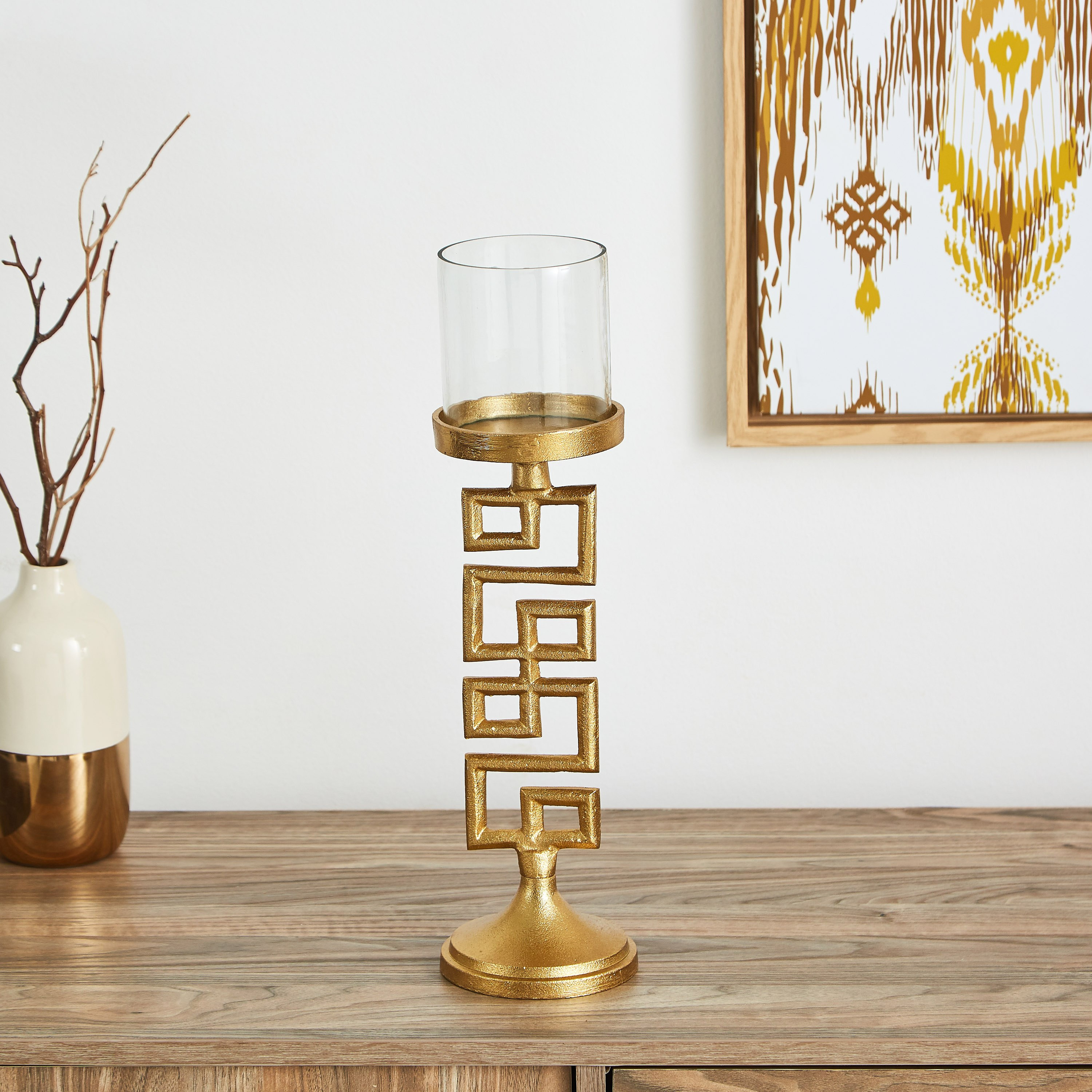 حامل شموع متاهة معدنية من تريفيا - 24 سم-hbxlivingroom-decorandaccessories-candleholders-image-2