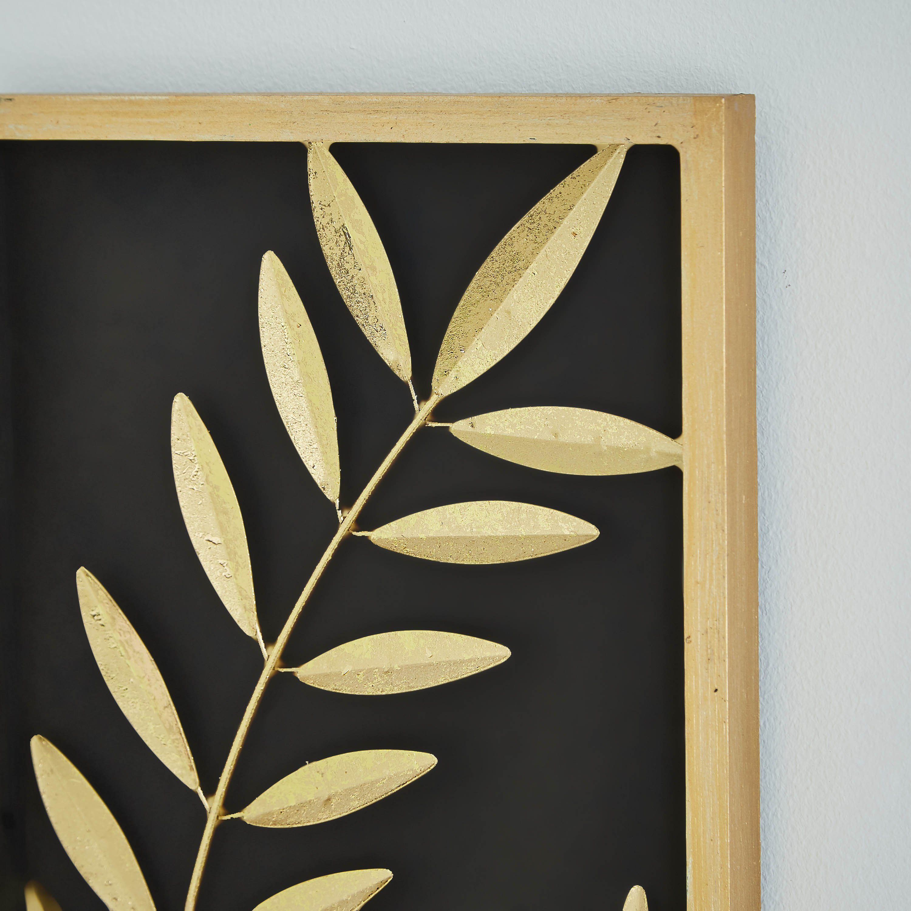 زينة حائط معدنية بتصميم أوراق شجر فيرن من لاتن - 23x2x38 سم-hbxlivingroom-walldecor-wallart-image-3