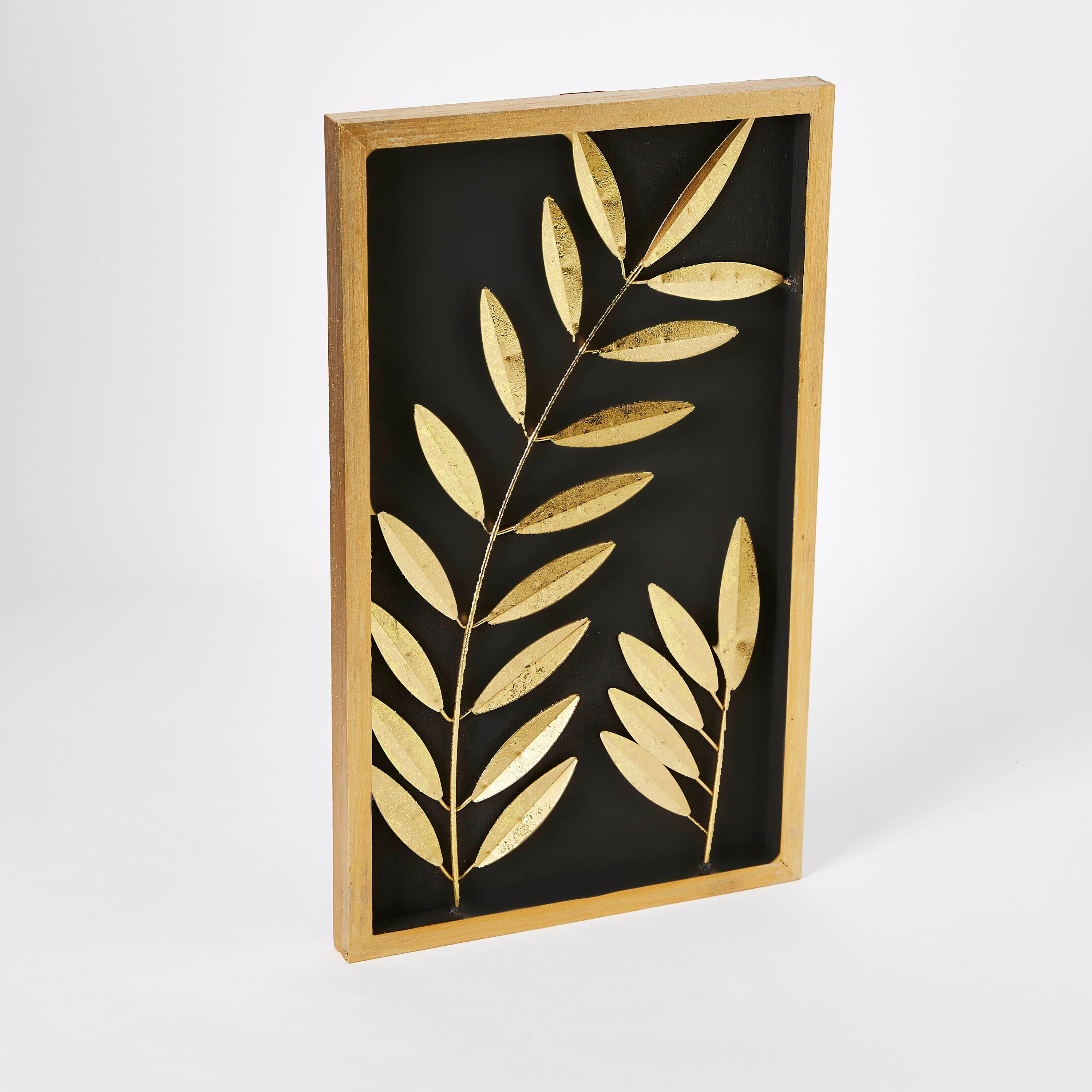 زينة حائط معدنية بتصميم أوراق شجر فيرن من لاتن - 23x2x38 سم-hbxlivingroom-walldecor-wallart-image-5