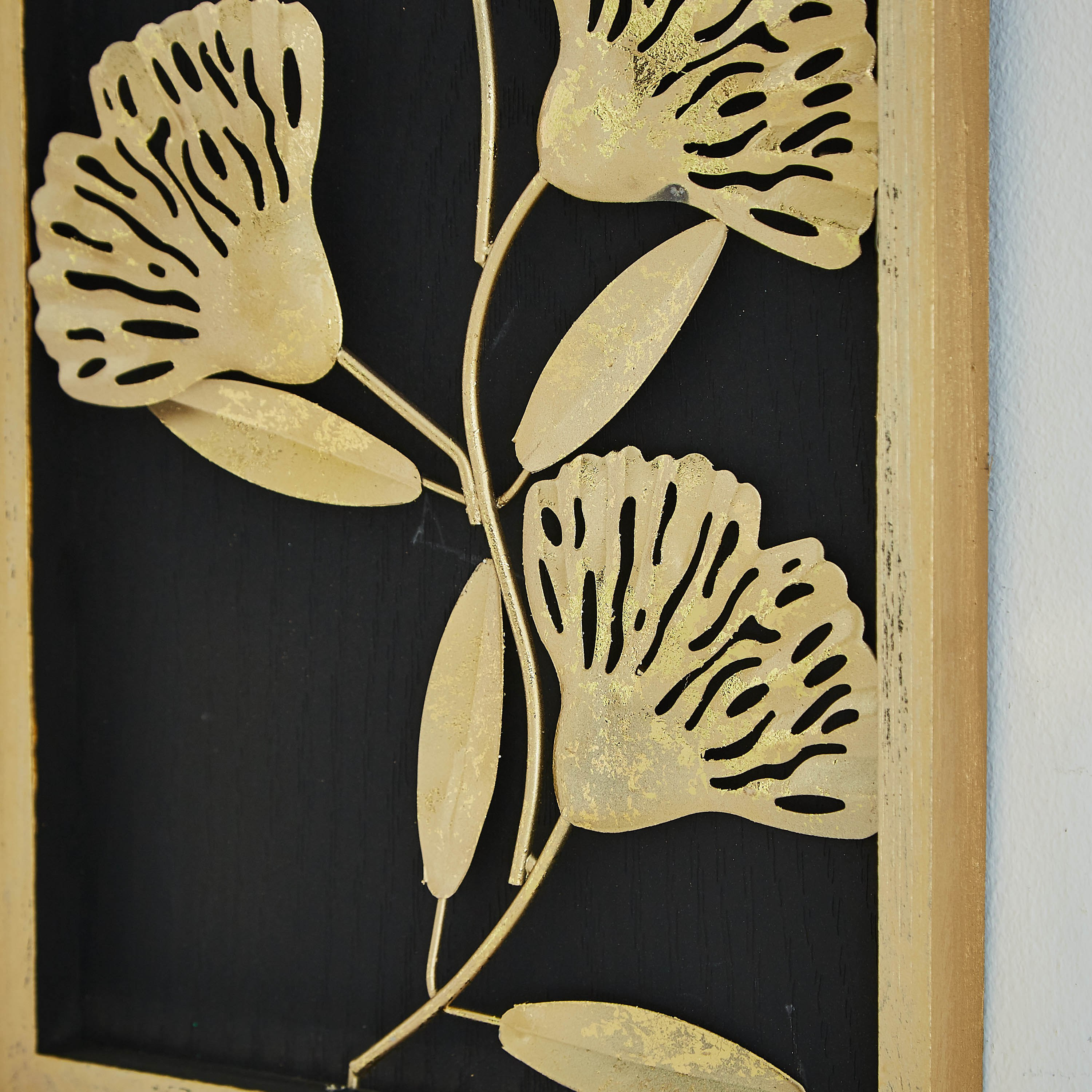 زينة حائط ميتاليك زهور وورق شجر - لاتين-hbxlivingroom-walldecor-wallart-image-3