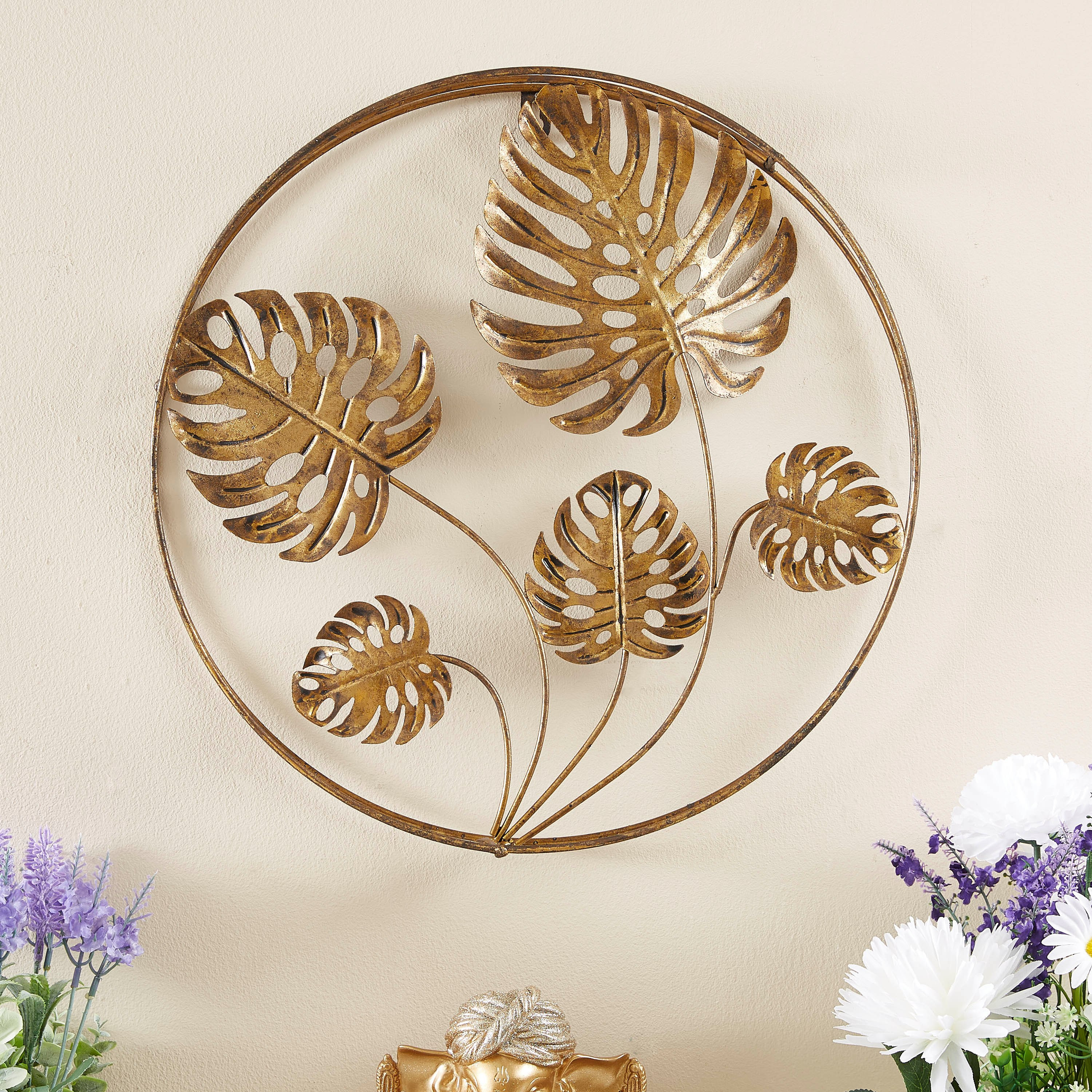 زينة حائط معدنية ورق شجر من لاتين-hbxdiningroom-walldecor-wallart-image-2