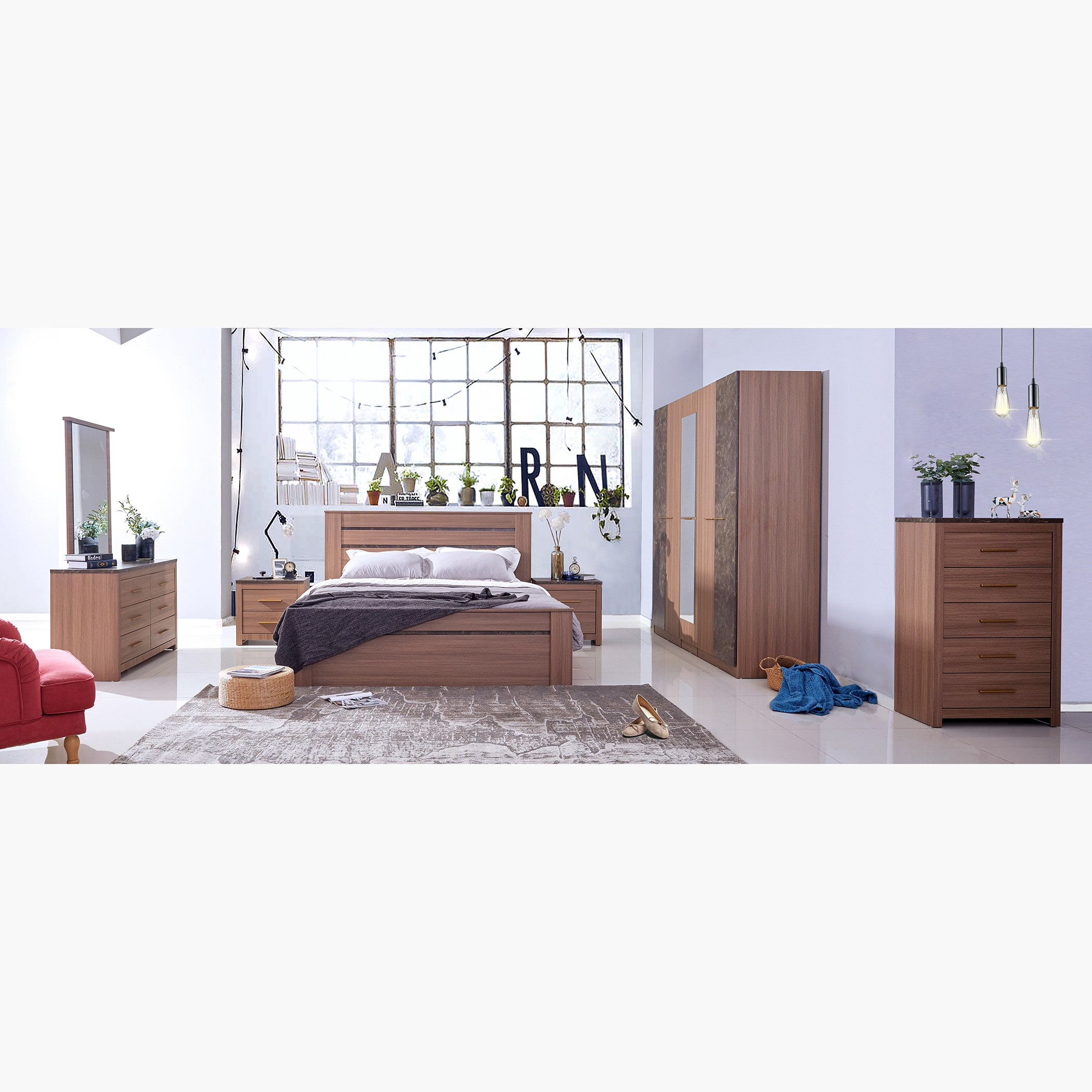 طقم غرفة نوم كينج 5 قطع من كاينا - 180x200 سم-hbxbedroom-bedsandbedsets-bedroomsets-king-image-18