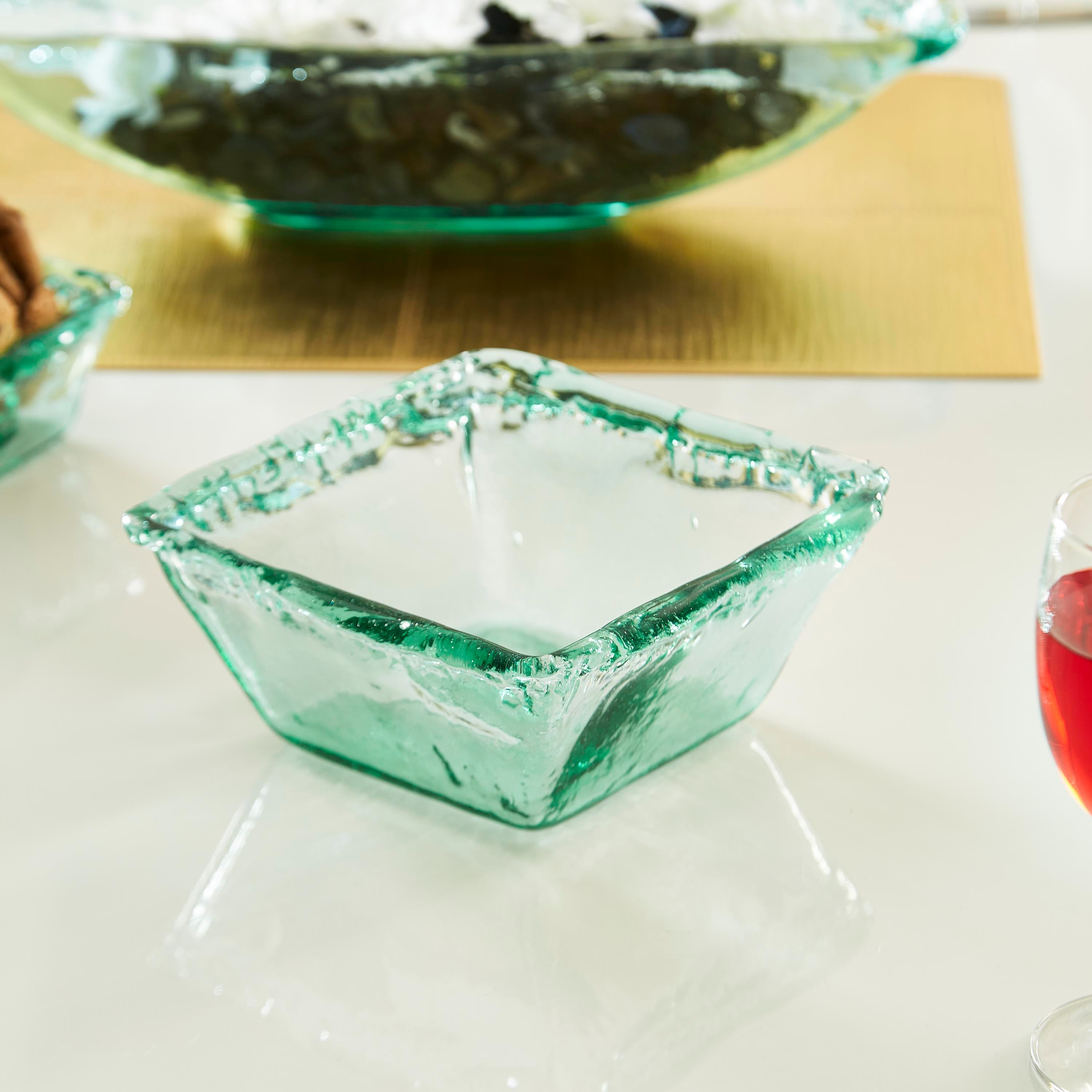 وعاء سلطة زجاجي مربع معاد تدويره من فيردنت - 18x18 سم-hbxdecorandfurnishings-tabletop-serveware-image-1