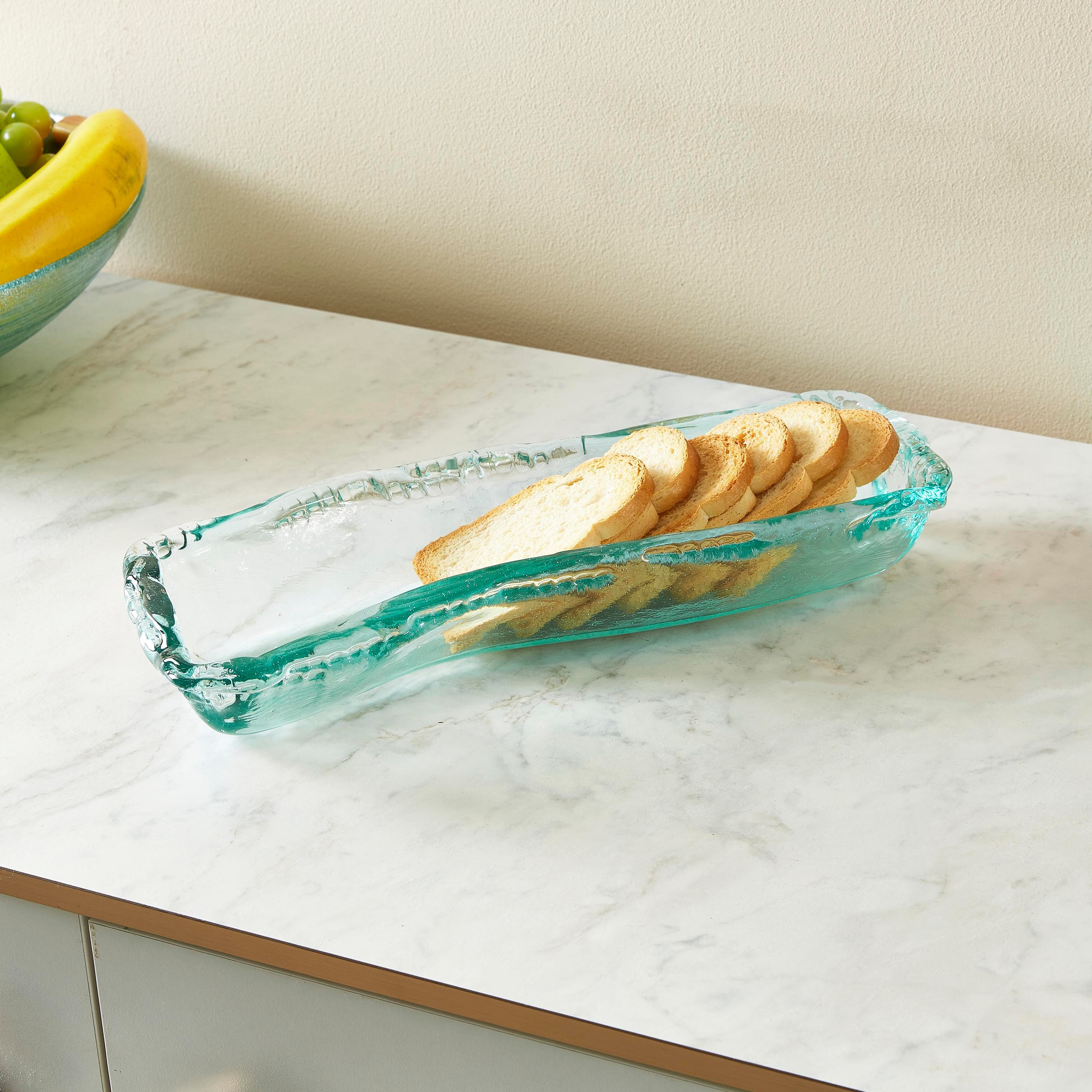 صحن تقديم موجة زجاجي معاد تدويره من فيردنت - 30x12 سم-hbxdecorandfurnishings-tabletop-serveware-image-1