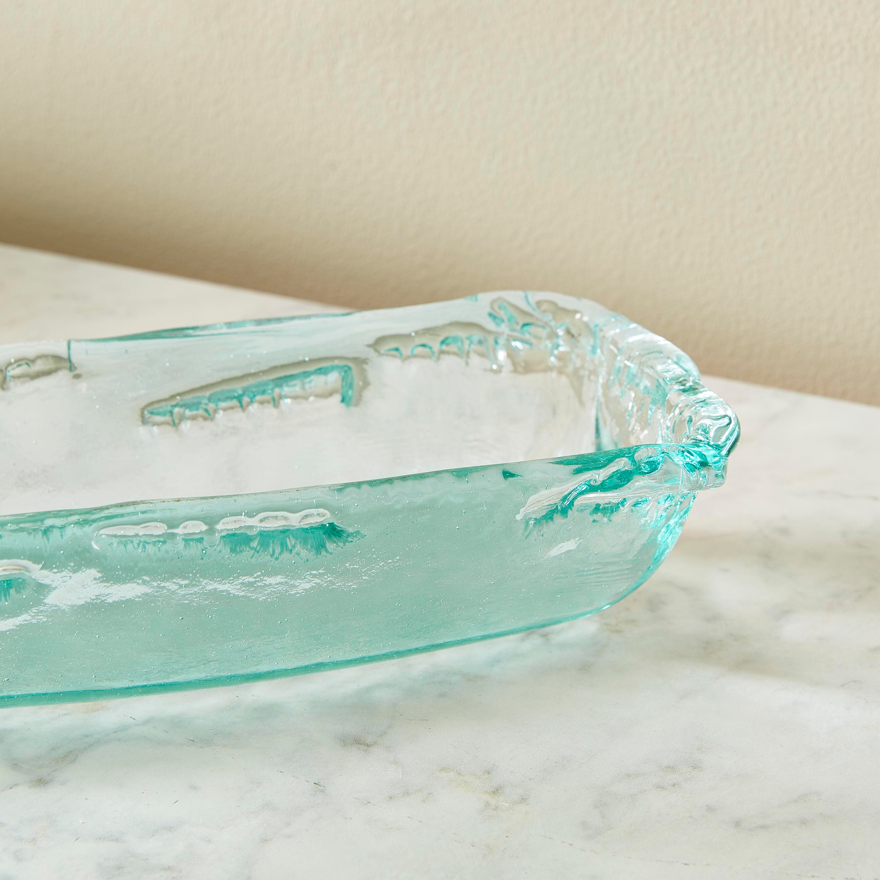 صحن تقديم موجة زجاجي معاد تدويره من فيردنت - 30x12 سم-hbxdecorandfurnishings-tabletop-serveware-image-3