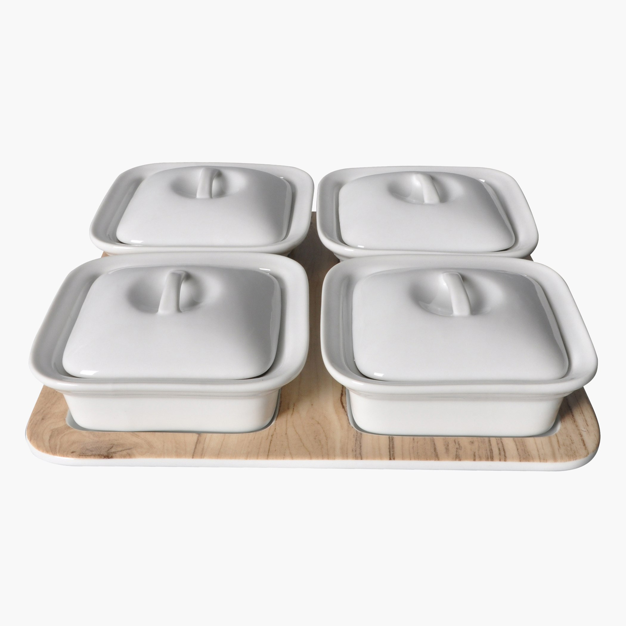 طقم كسرولات مربعة للتقديم من 4 قطع بغطاء من فيست - 21 سم-hbxdecorandfurnishings-tabletop-serveware-image-2