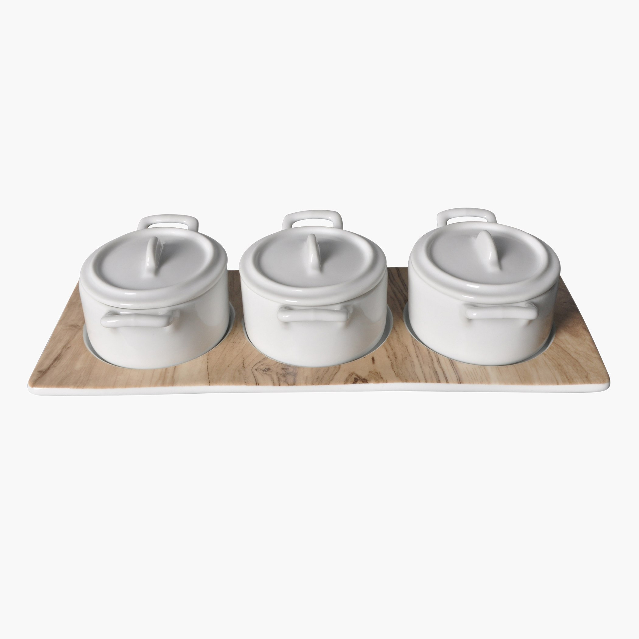 طقم كسرولات تقديم مستديرة 3 قطع بغطاء من فيست - 27 سم-hbxdecorandfurnishings-tabletop-serveware-image-1