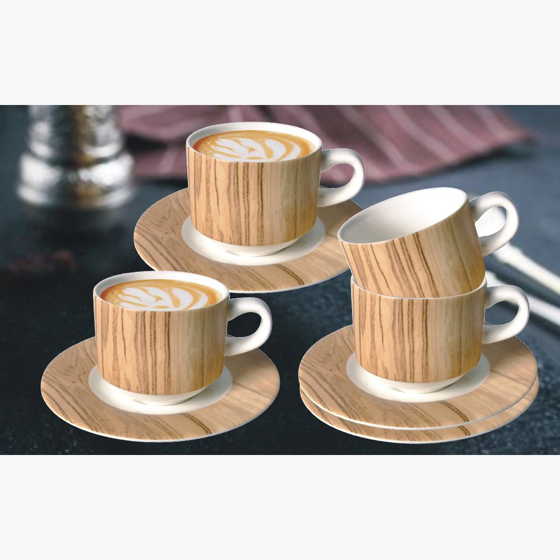 طقم فناجين قهوة وصحون 4 قطع من فيست - 90 مل-hbxhomeware-diningandtabletop-coffeeandteasets-image-1