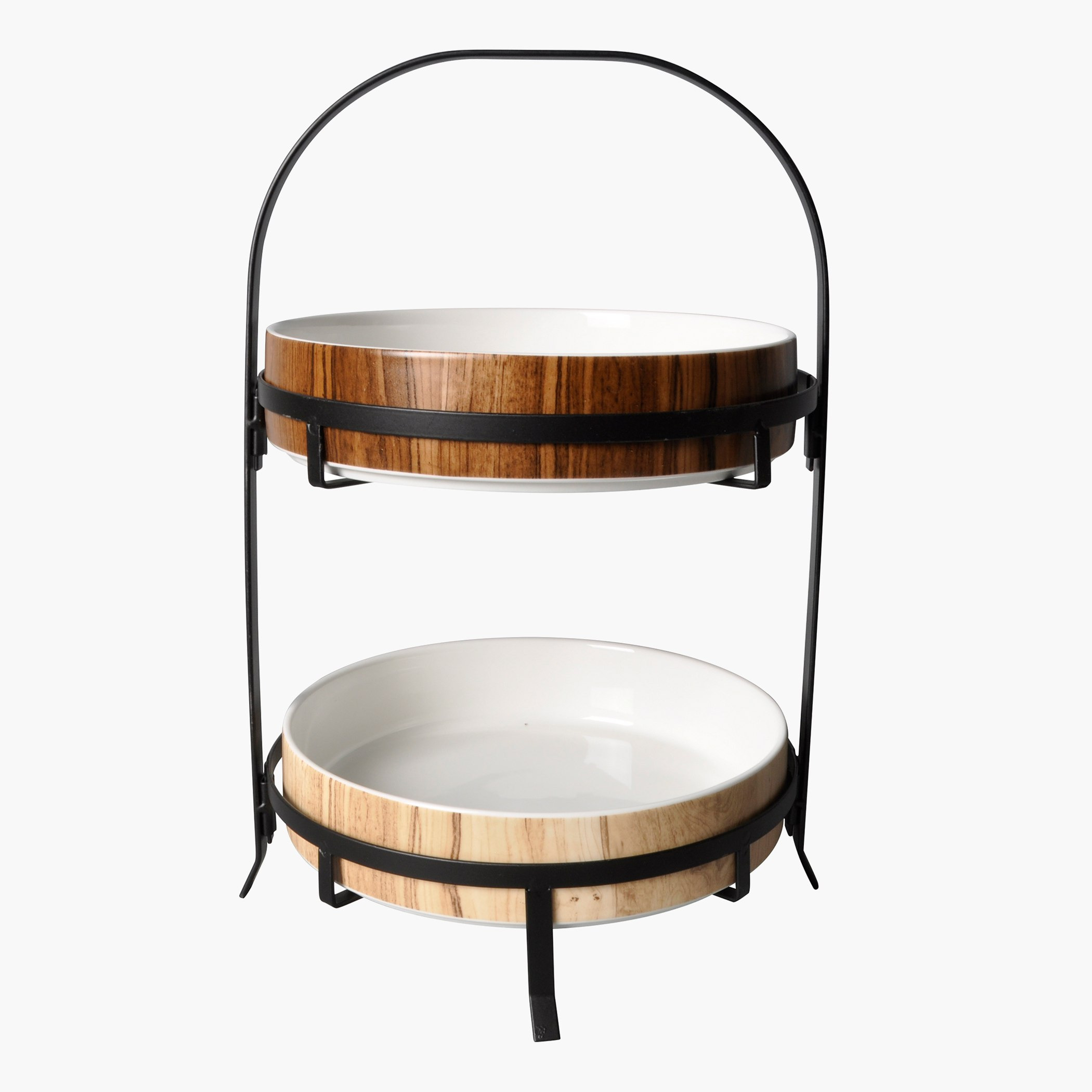 صحن تقديم من مستويين بحامل معدني من فيست - 25 × 24 سم-hbxdecorandfurnishings-tabletop-serveware-image-2