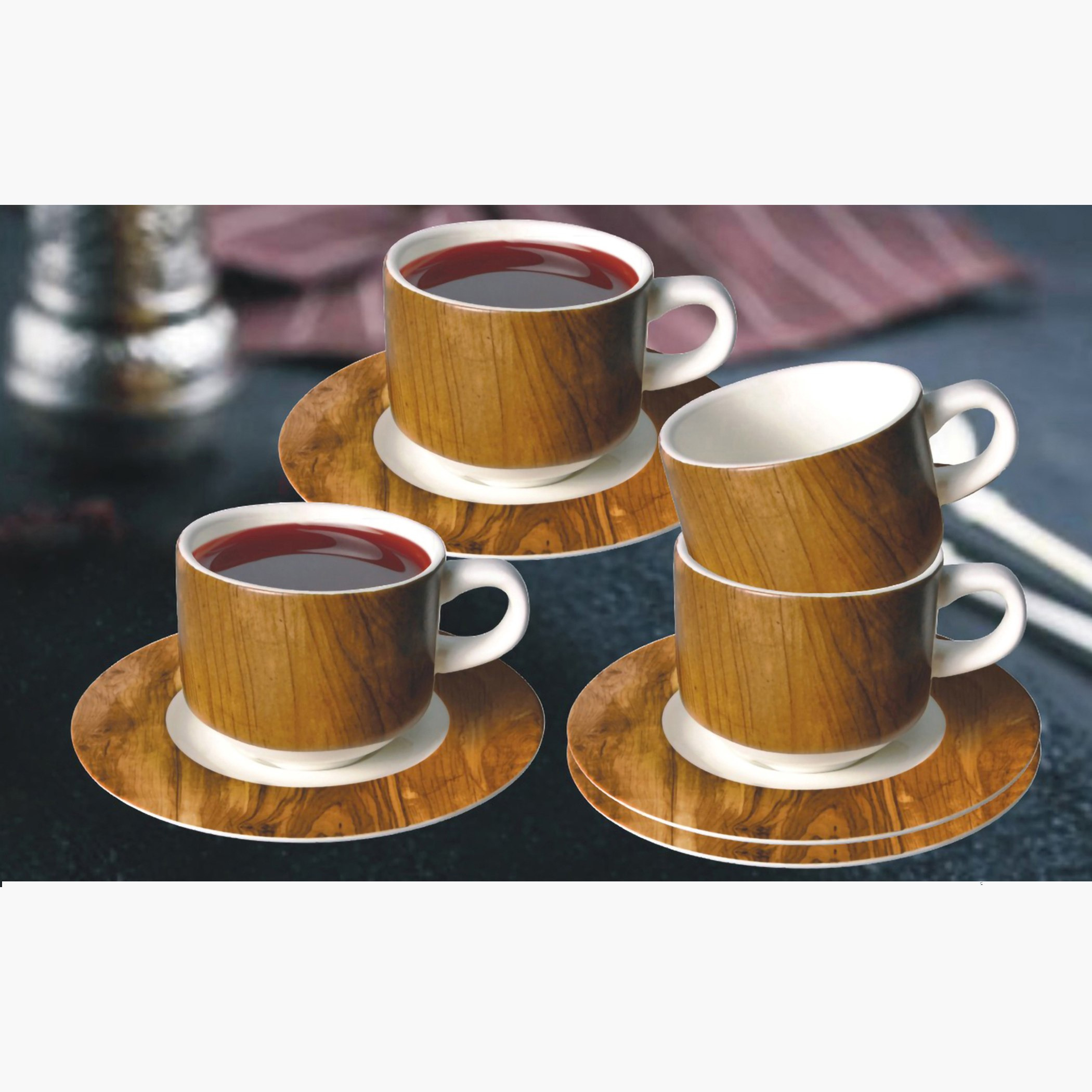 طقم فناجين شاي وصحون 8 قطع من فيست- 220 مل-hbxhomeware-hbxkitchen-image-1