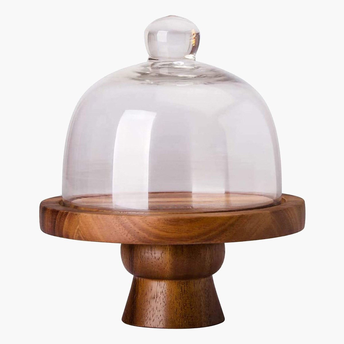 Feast Acacia Cake Dome with Stand - 13 cm-hbxdecorandfurnishings-tabletop-serveware-image-2