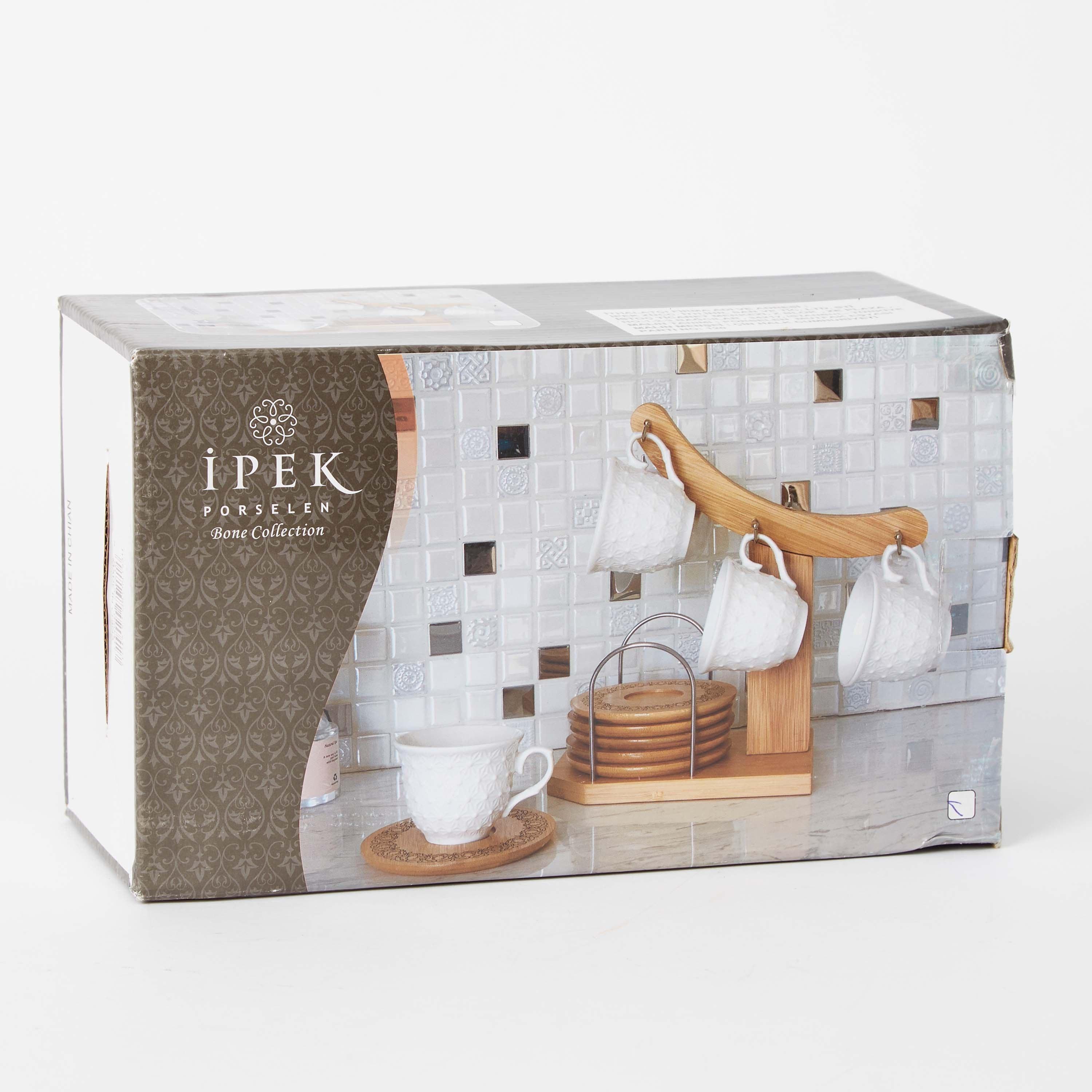 طقم فناجين وصحون بورسلين مع حامل خشبي من فيست 13 قطعة-hbxhomeware-hbxkitchen-image-5