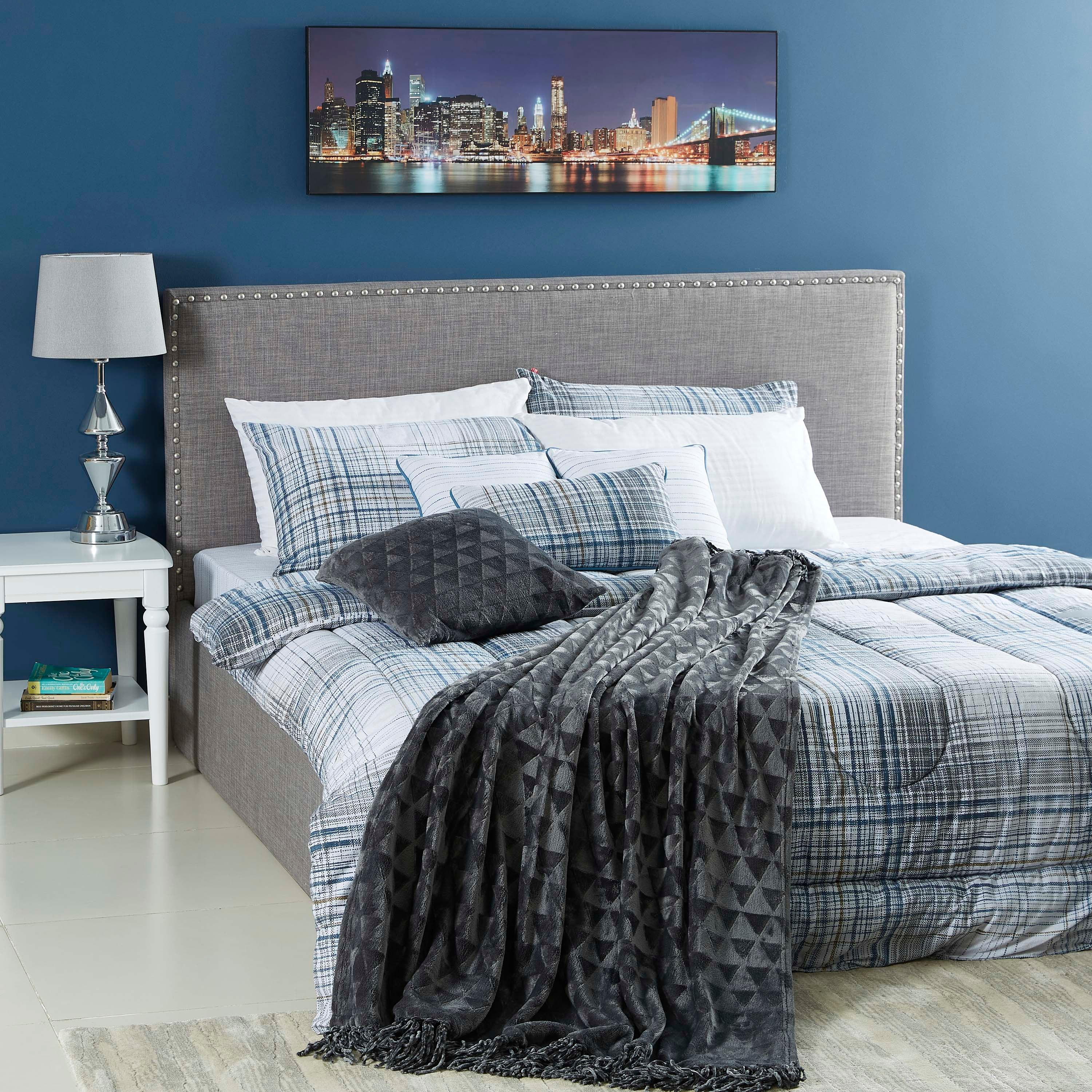 وسادة فلانيل سادة محشوة من هاوستون - 45x45  سم-hbxlivingroom-furnishings-cushionsandcovers-filledcushions-image-4