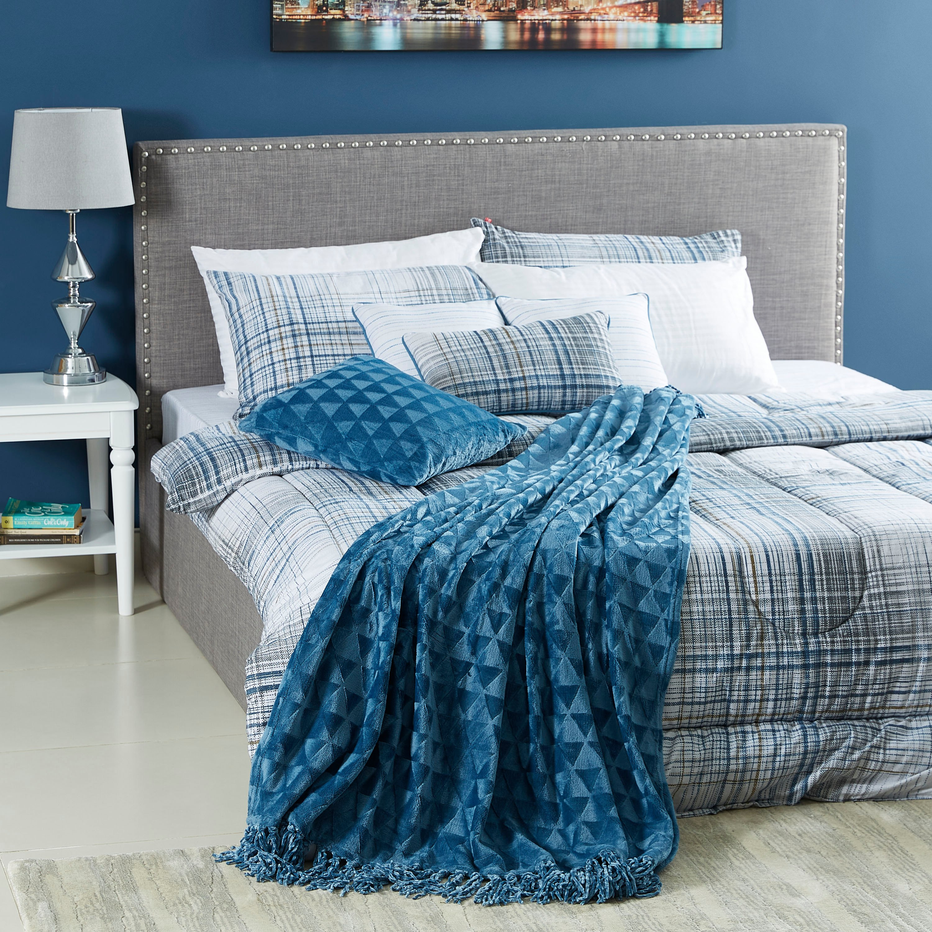 وسادة فلانيل سادة محشوة من هيوستن - 45x45  سم-hbxlivingroom-furnishings-cushionsandcovers-filledcushions-image-4