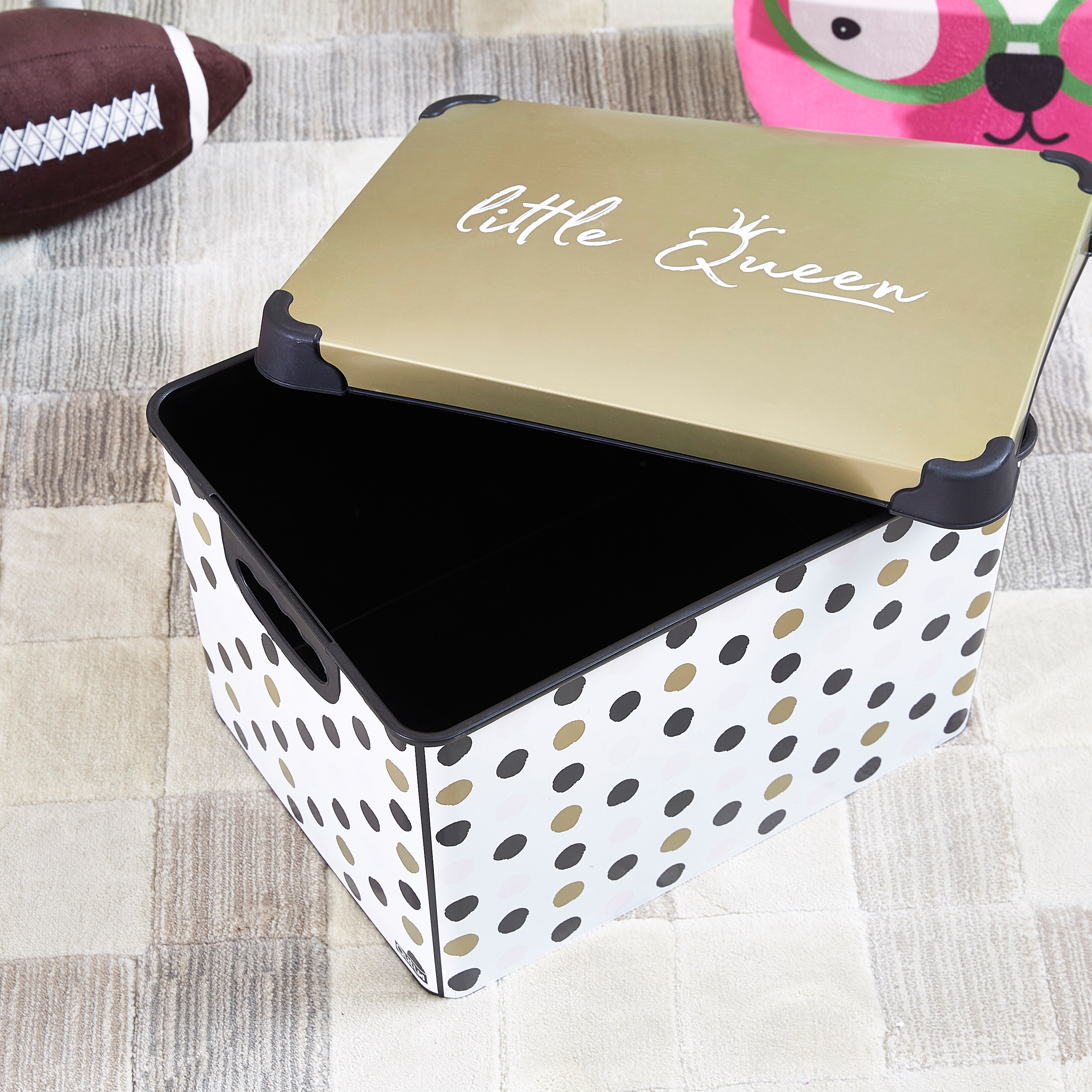 صندوق تخزين بغطاء من ليتل كوين ستايل - 20 لتر-hbxbedroom-bedroomaccessories-bedroomstorage-image-2