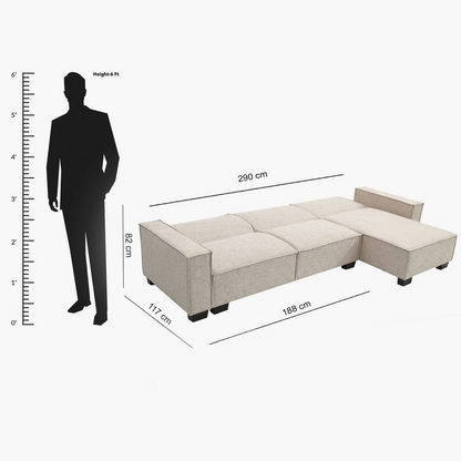 Miller 5-Seater Left Right Facing Fabric Corner Sofa Bed