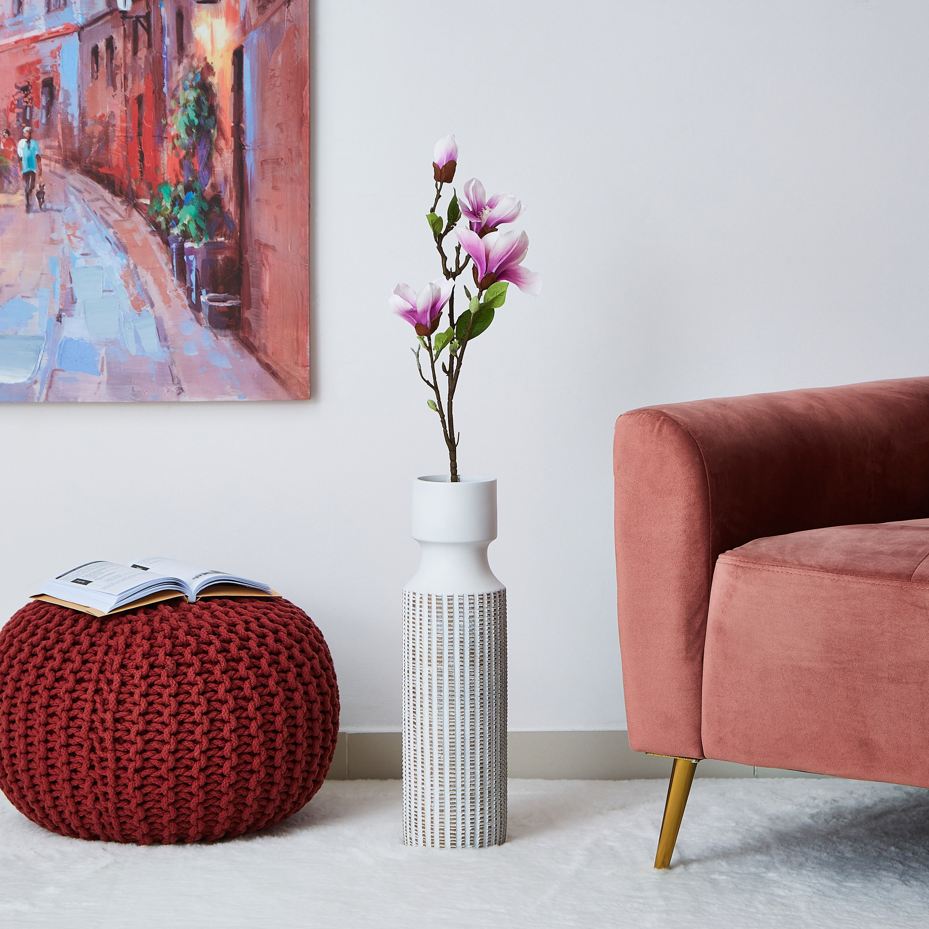 أزهار ماغنوليا مزيّنة بـ4 رؤوس من ليدا - 92 سم-hbxdecorandfurnishings-homeaccessories-artificialflowersandplants-image-3