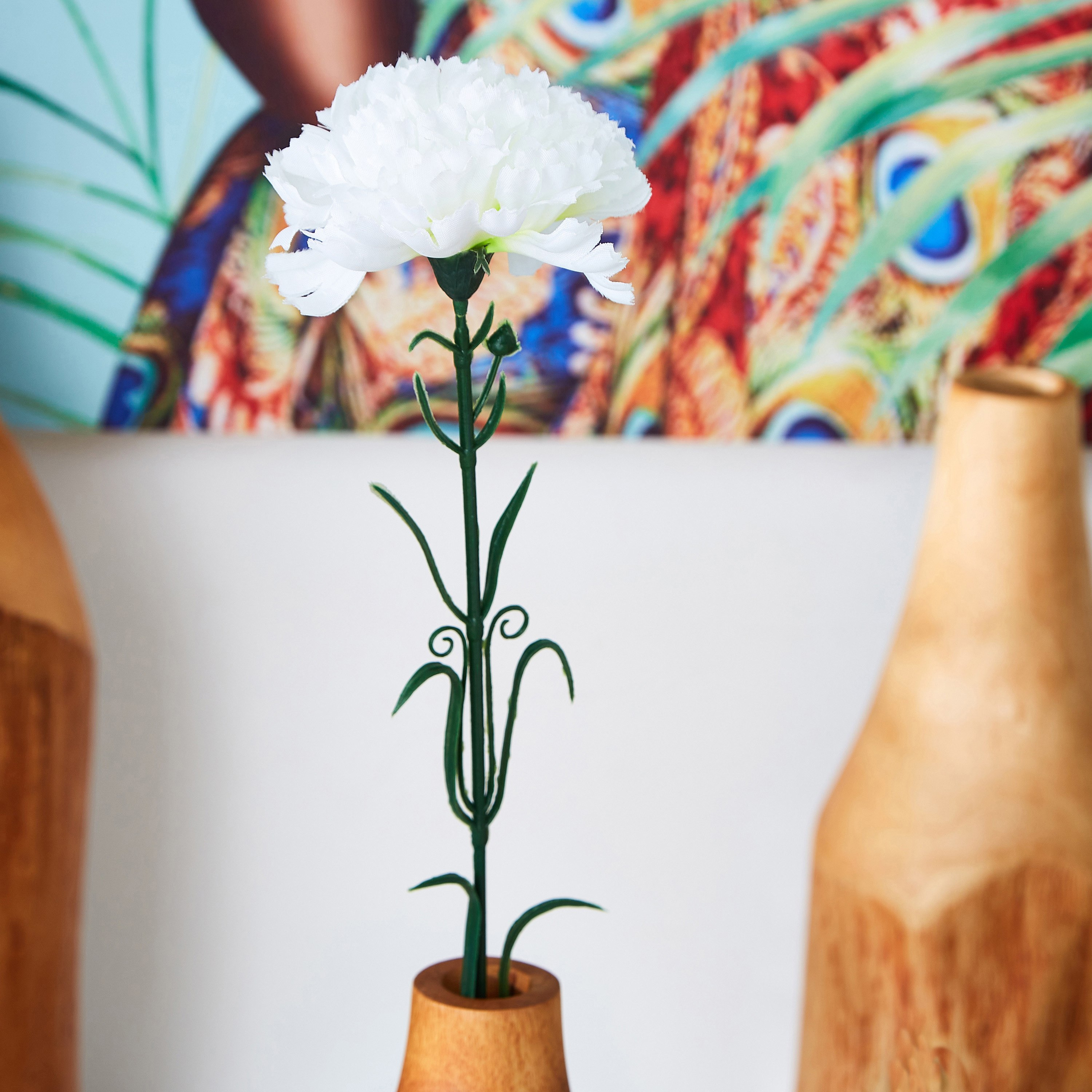 غصن زهرة قرنفل للزينة - 33 سم-hbxdecorandfurnishings-homeaccessories-artificialflowersandplants-image-3