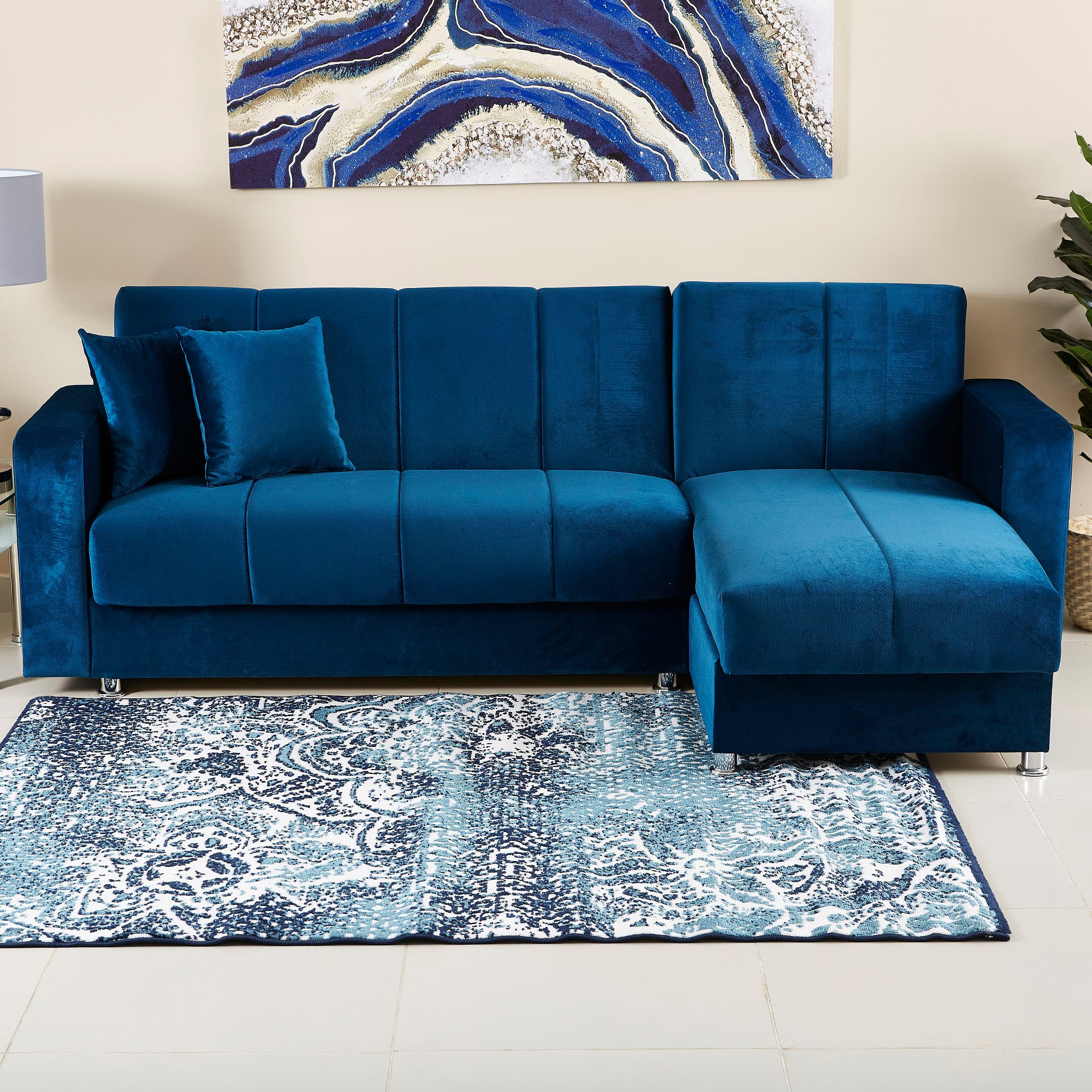 كنبة سرير مخمليّة ركنيّة يمين يسار مع وحدة تخزين من لوتيس-hbxfurniture-livingroom-sofasandsofasets-image-1