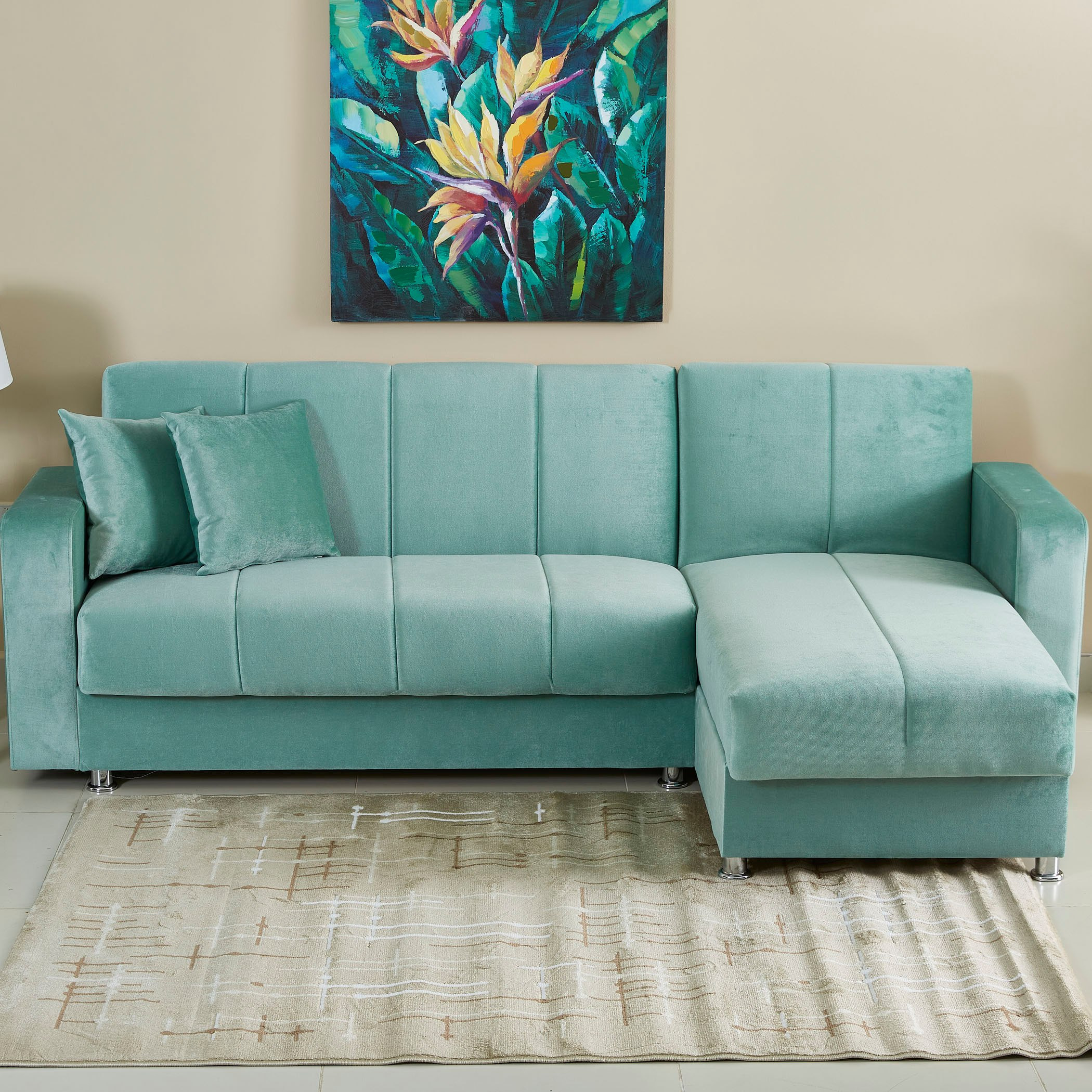 كنبة سرير مخمليّة ركنيّة يمين يسار مع وحدة تخزين من لوتيس-hbxfurniture-livingroom-sofasandsofasets-image-1