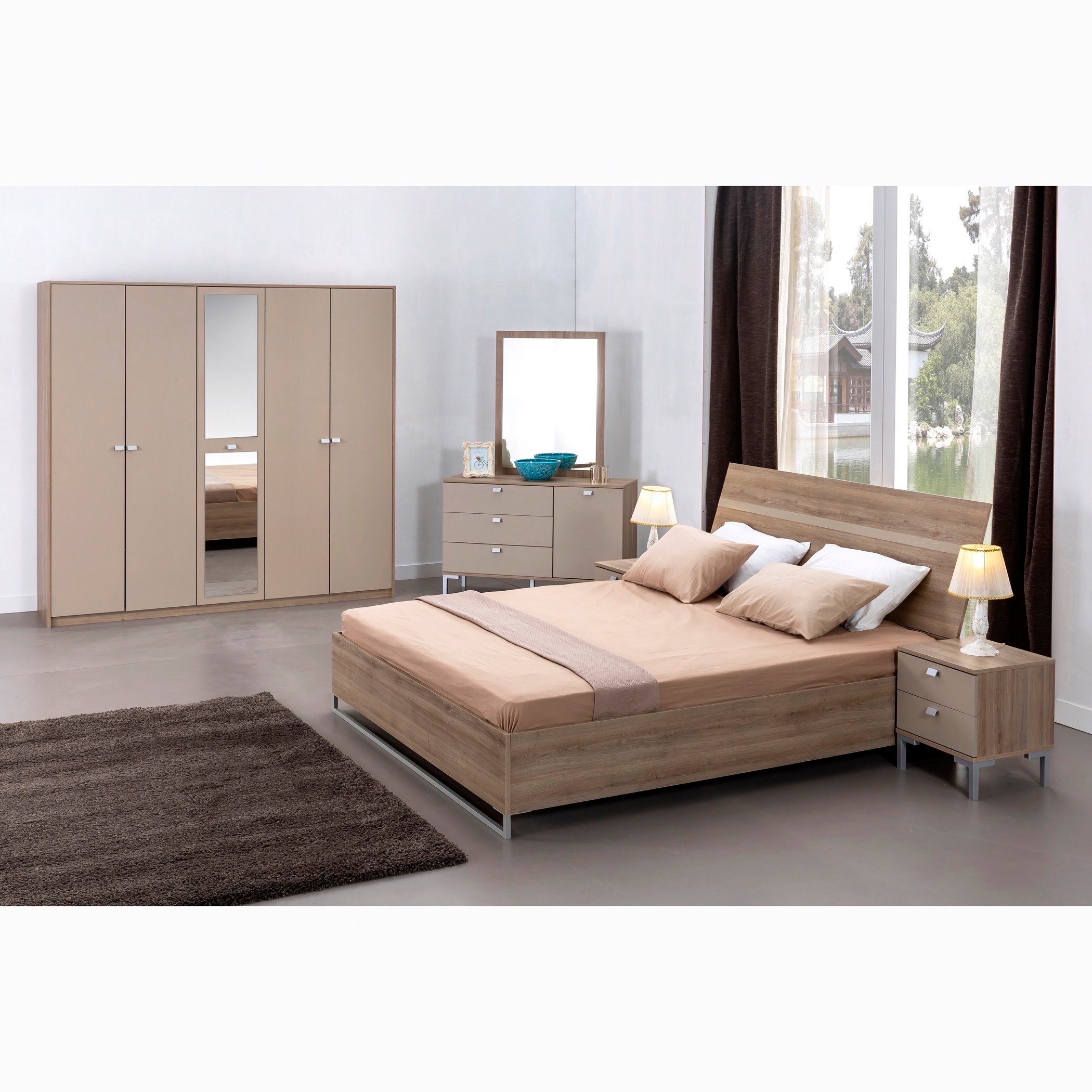 Riga 5-Door Wardrobe with Mirror-hbxfurniture-wardrobes-image-5