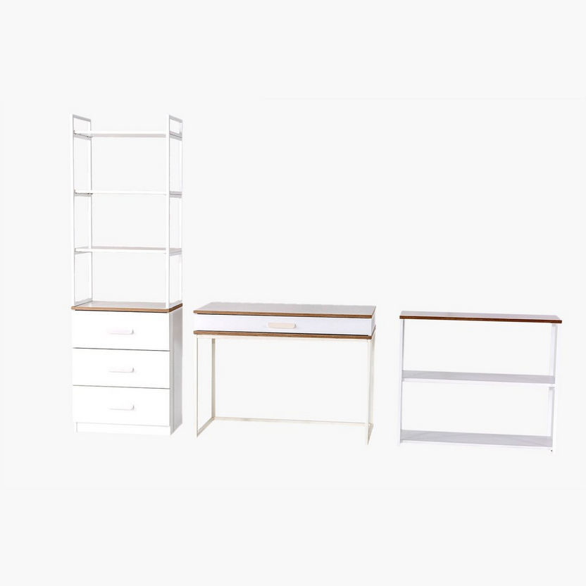 Travis 3-Tier Bookcase with 3-Drawers-Book Cases-image-4