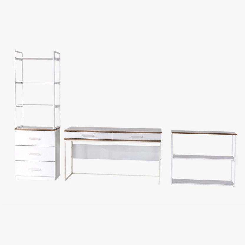 Travis 3-Tier Bookcase with 3-Drawers-Book Cases-image-5