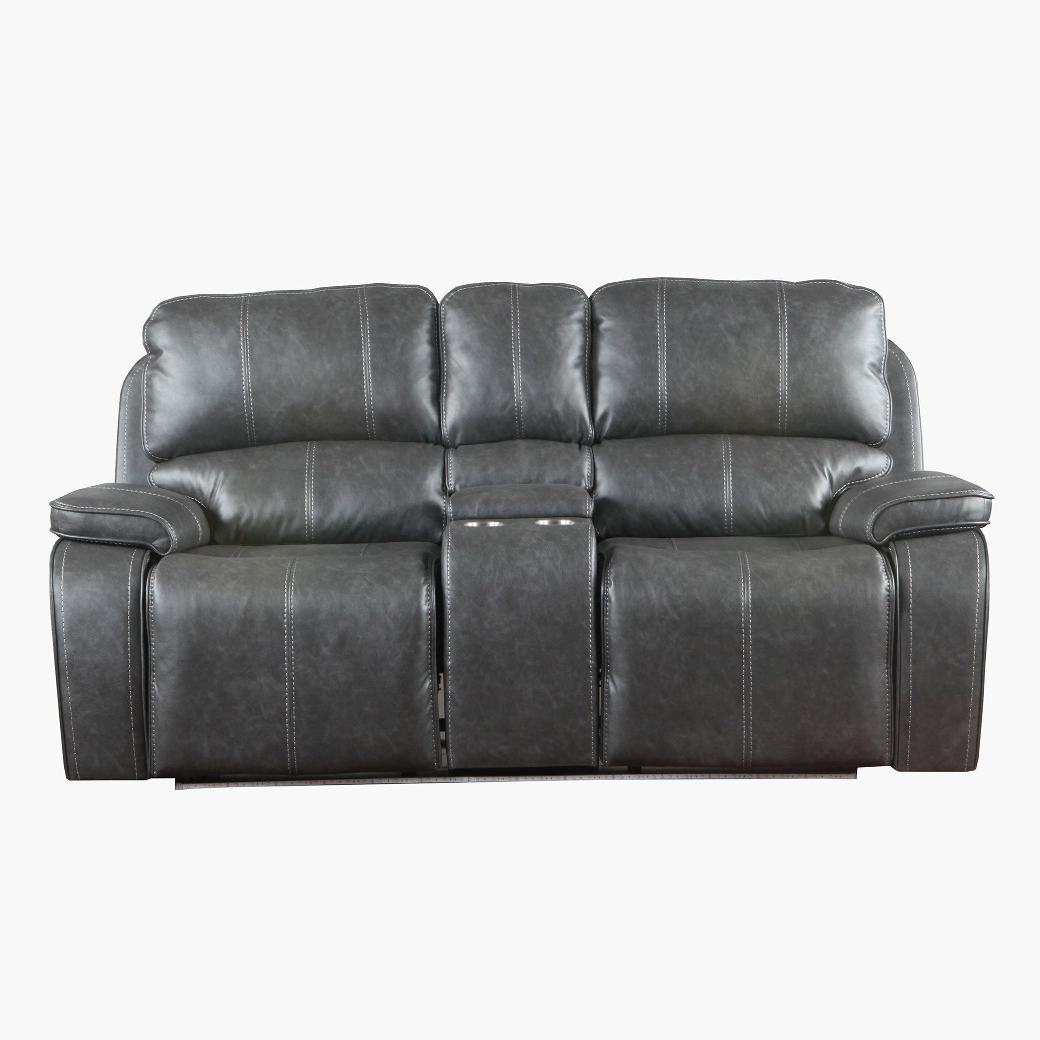 Glorian 2-Seater Leather-Look Fabric Recliner with LED and Cup Holder-hbxlivingroom-sofasandarmchairs-sofas-image-2