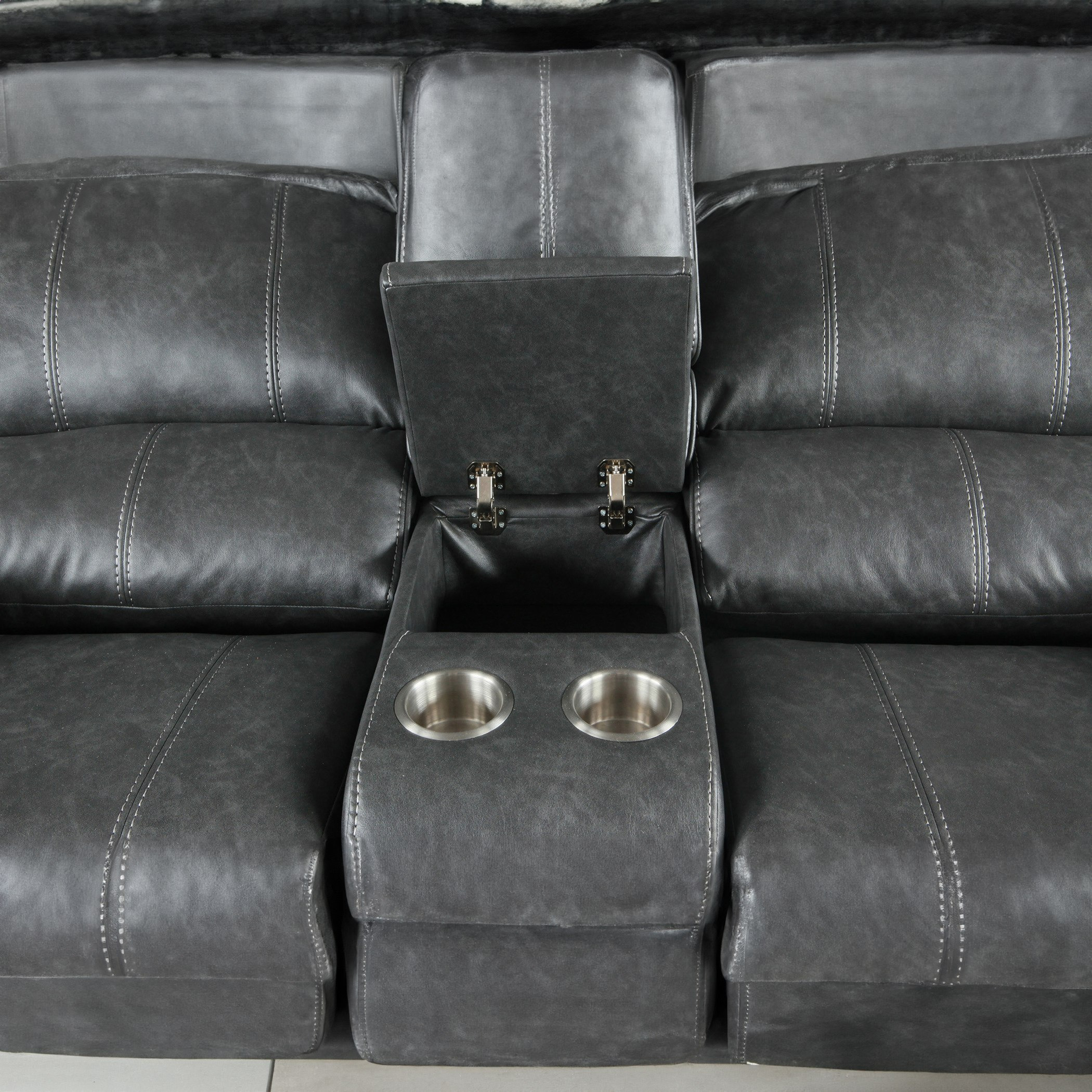 Rocker recliner deals with cup holder