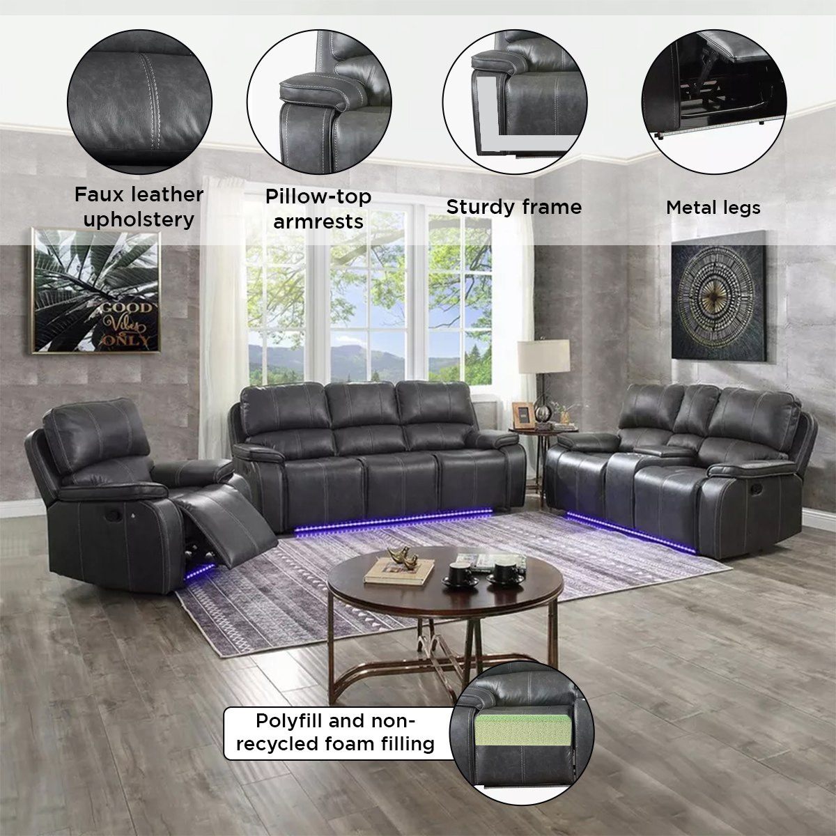 Glorian 1-Seater Leather-Look Fabric Manual Recliner-hbxfurniture-livingroom-sofasandsofasets-image-4