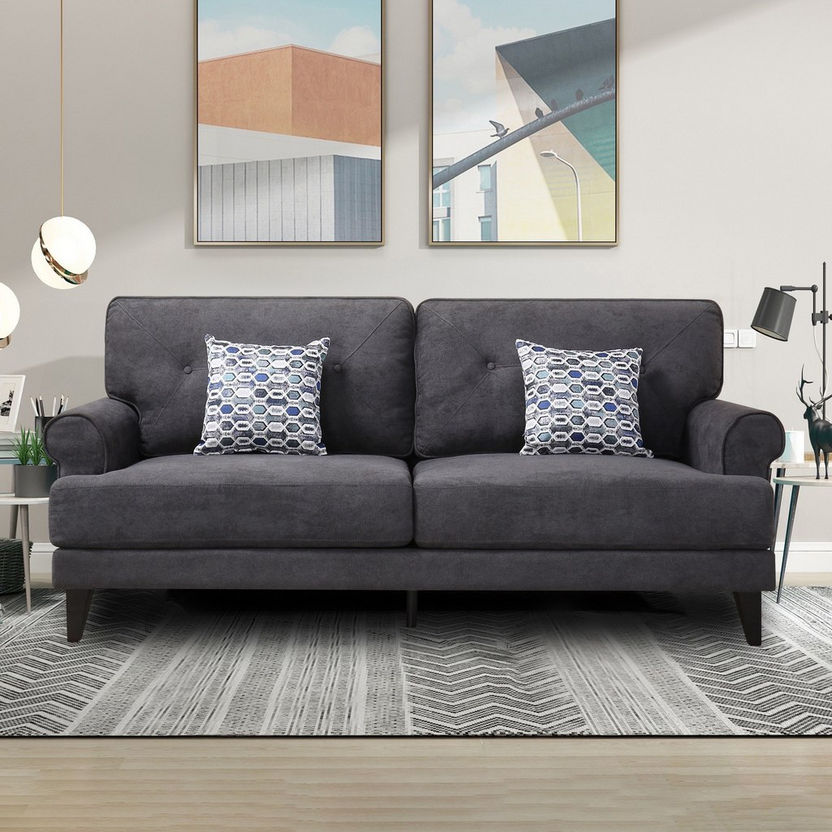 Ibiza 3-Seater Fabric Sofa with 2 Cushions-Sofas-image-0