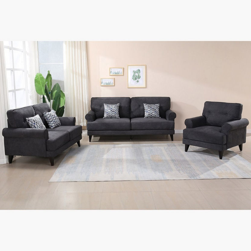 Ibiza 3-Seater Fabric Sofa with 2 Cushions-Sofas-image-6