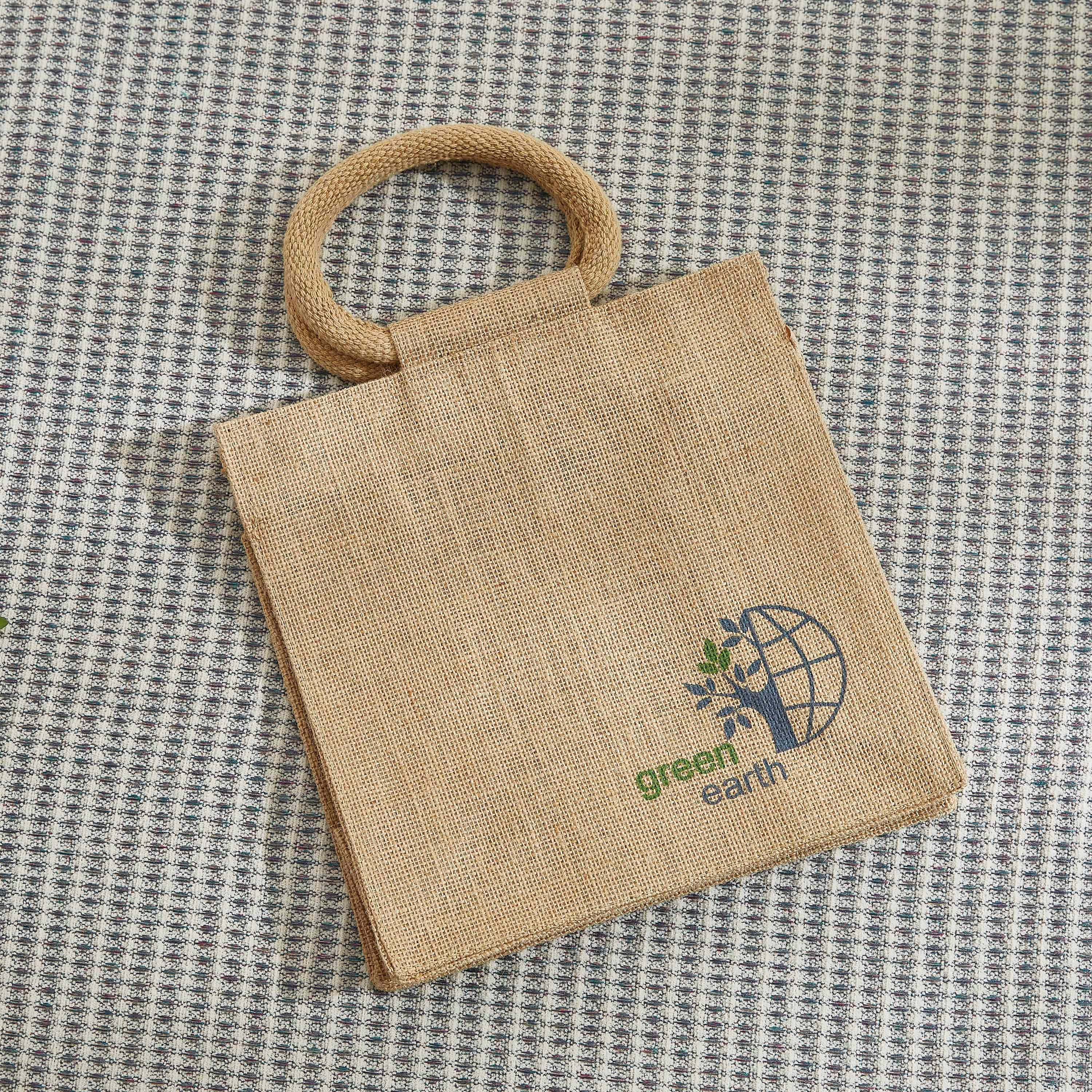 Go Green Multiutility Jute Lunch Bag - 25x15x36 cm-hbxhomeware-hbxkitchen-image-2