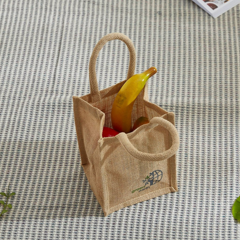 Go Green Multiutility Jute Lunch Bag - 17x17x40 cm-Lunch Boxes-image-0