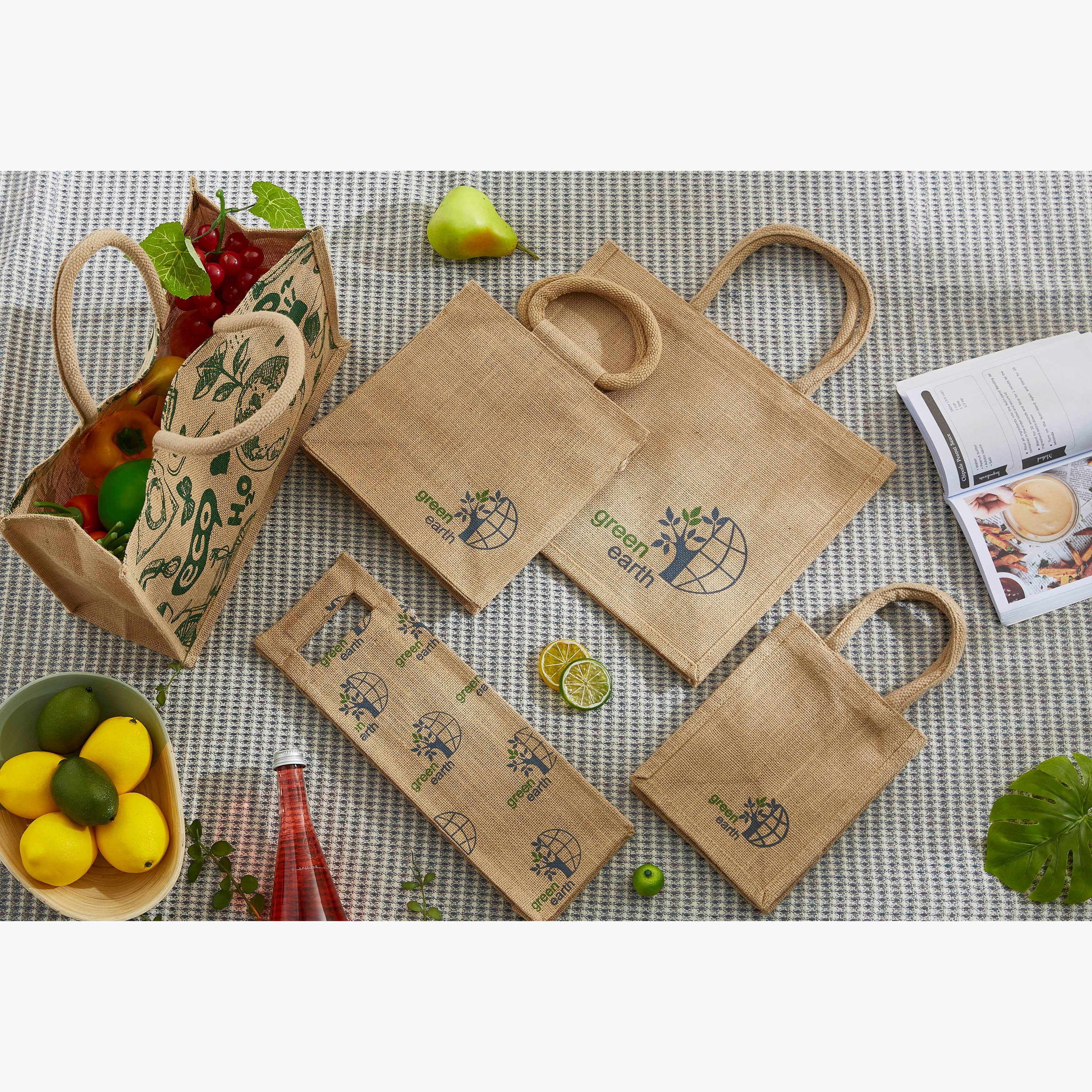 Illustrated Bridge Jute Shopping Bag - 38x15x46 cm-hbxhomeware-hbxkitchen-image-4
