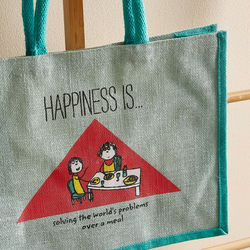 Happiness Multiutilty Jute Bag - 38x15x46 cm-Lunch Boxes-image-2