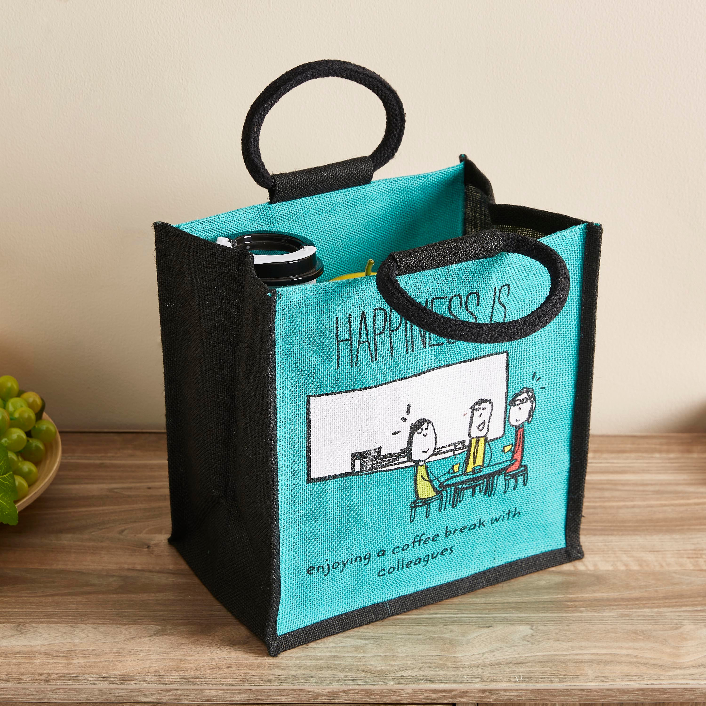 شنطة غداء جوت متعددة الاستخدامات من هابينس - 46x20x30 سم-hbxhomeware-kitchenware-lunchbagsandboxes-image-1
