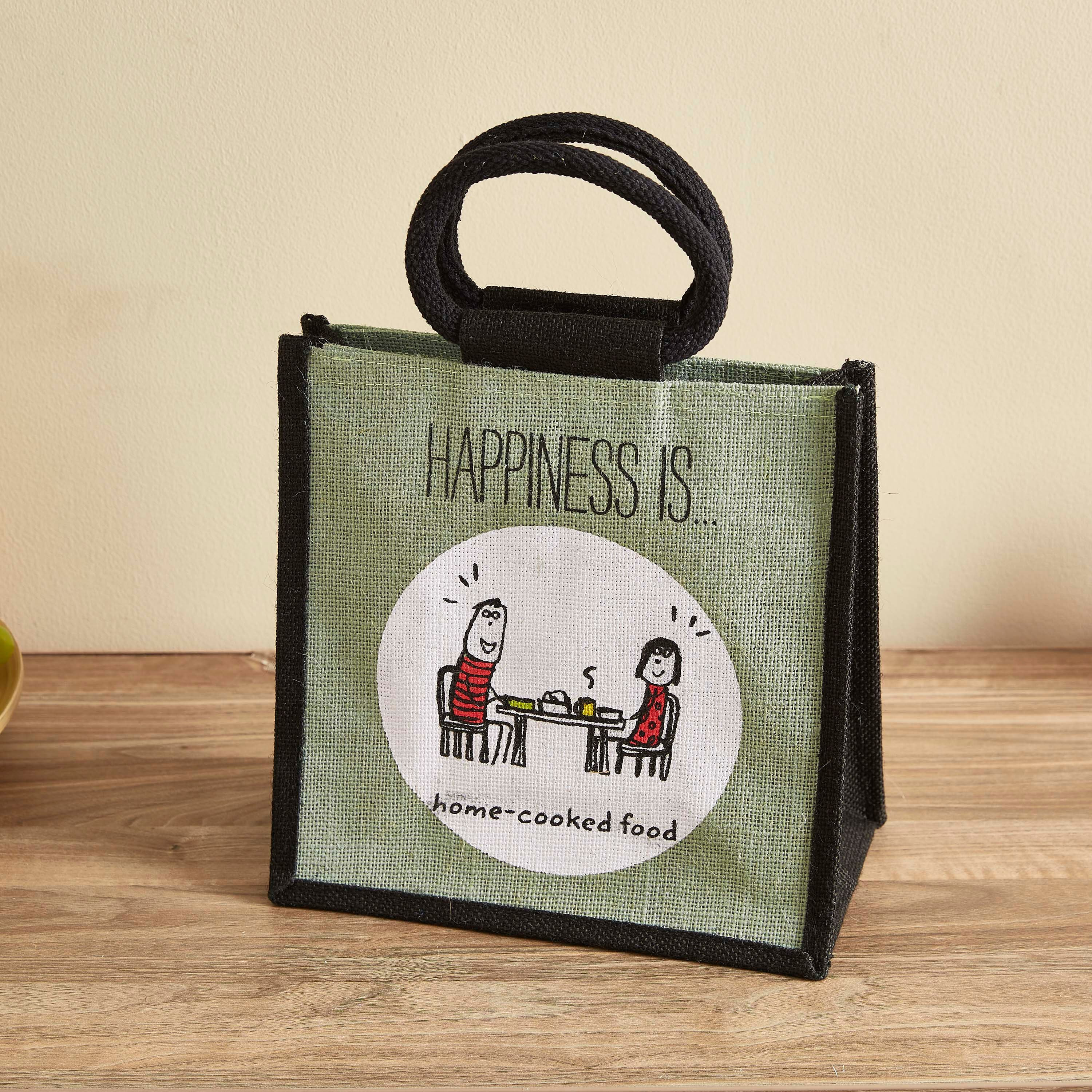 شنطة غداء جوت متعددة الاستخدامات من هابينس - 36x15x25 سم-hbxhomeware-kitchenware-lunchbagsandboxes-image-2