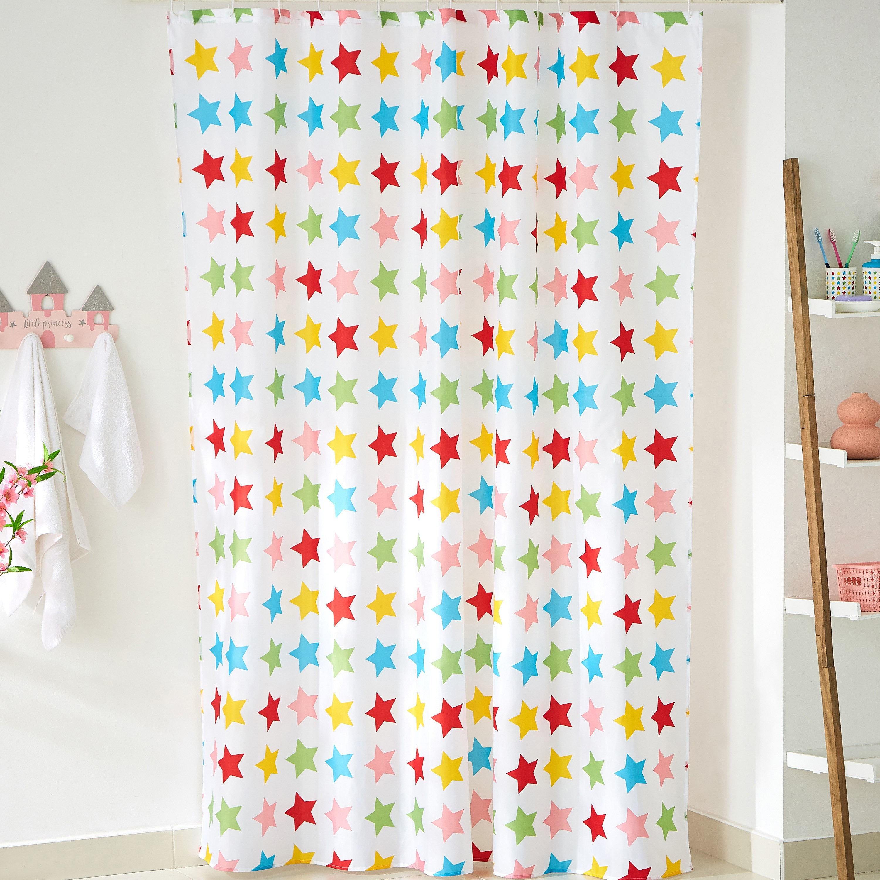 ستارة استحمام بطبعات نجمة- 180x200 سم-hbxhomeware-hbxkidsandyouth-image-1