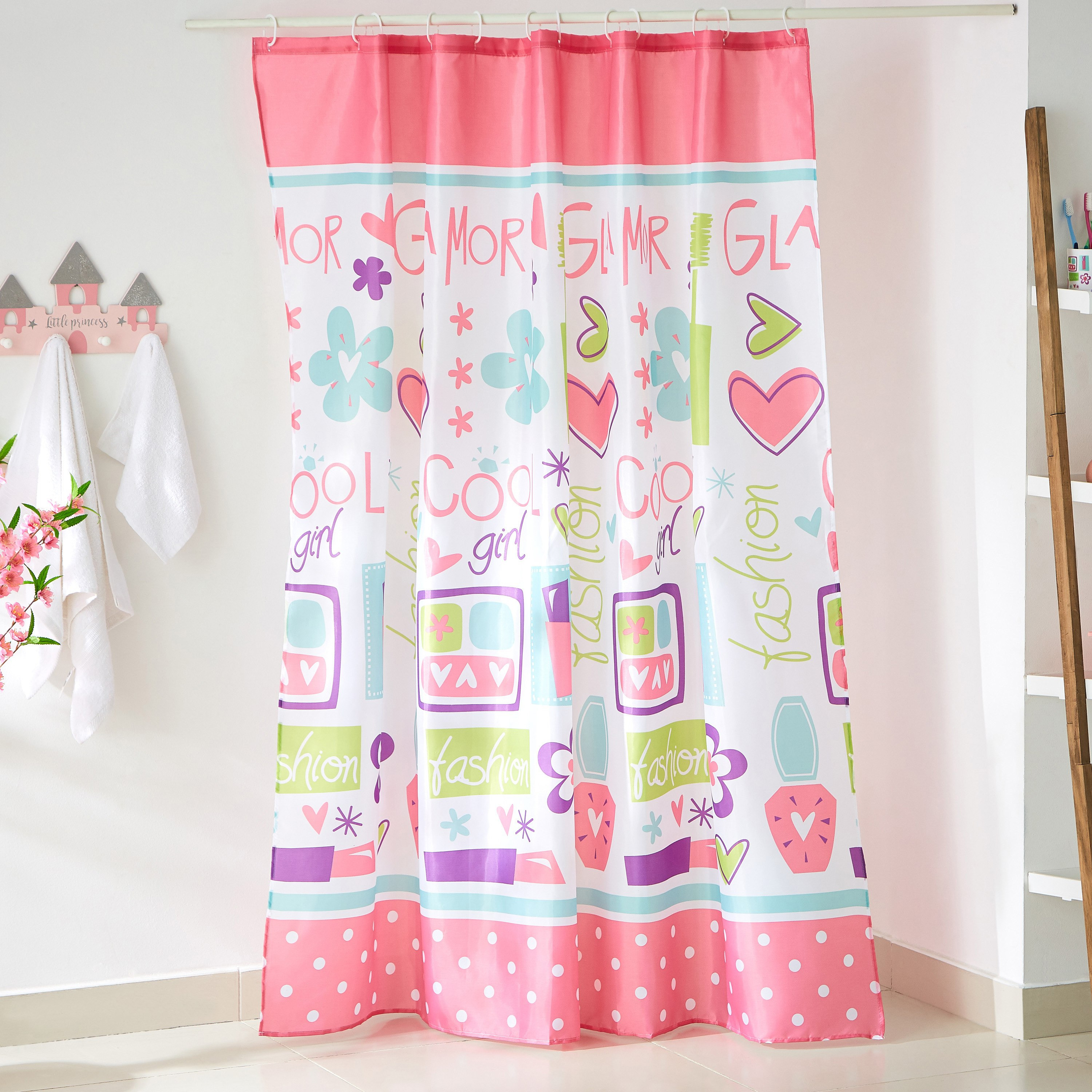 ستارة استحمام بطبعات برّاقة - 180x200 سم-hbxhomeware-hbxkidsandyouth-image-1