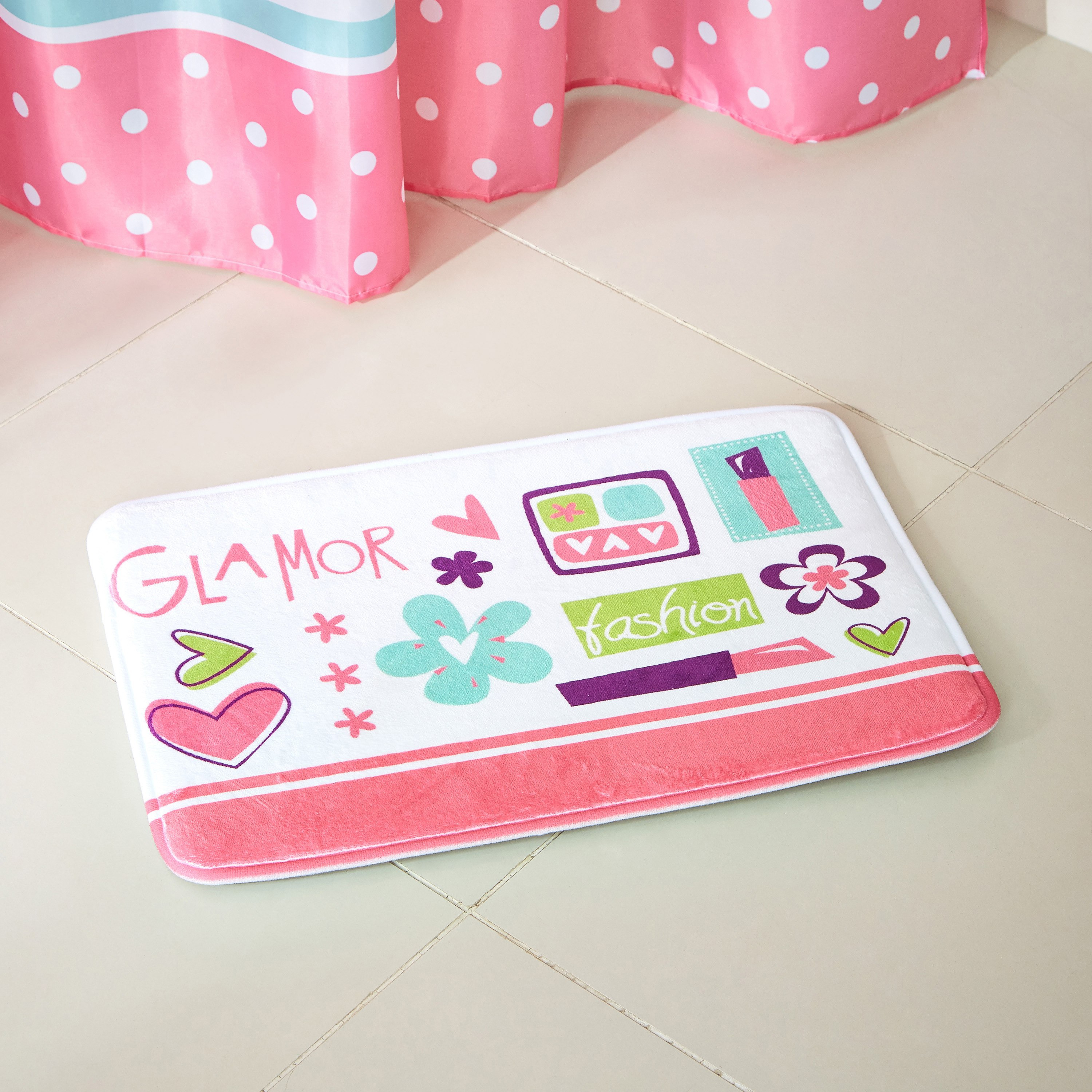 سجادة حمّام فلانيل من الإسفنج بطبعات برّاقة - 40x60 سم-hbxhomeware-kidsessentials-kidsbathmatsandtubmats-image-1