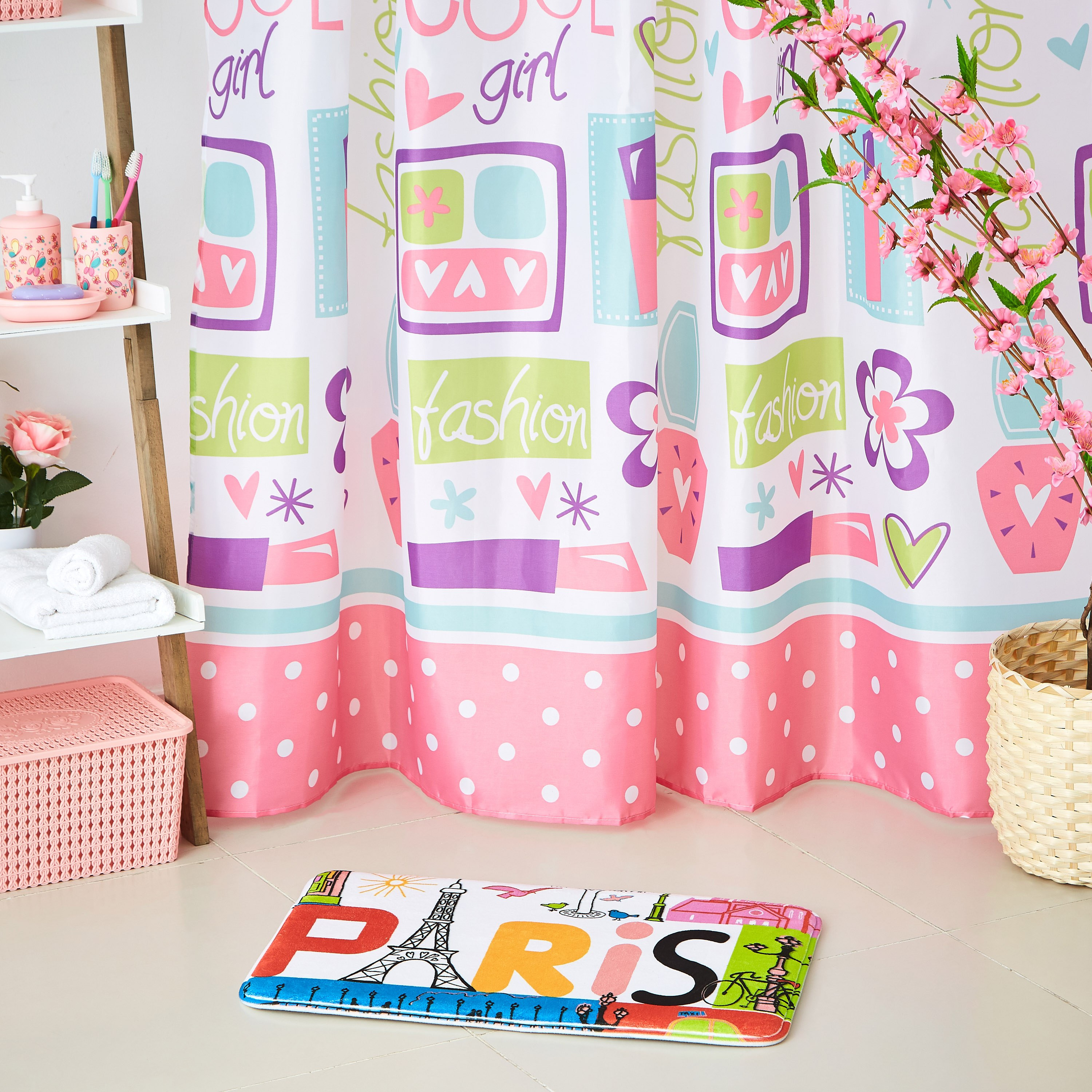 سجادة حمّام فلانيل من الإسفنج بطبعات باريس - 40x60 سم-hbxhomeware-kidsessentials-kidsbathmatsandtubmats-image-4