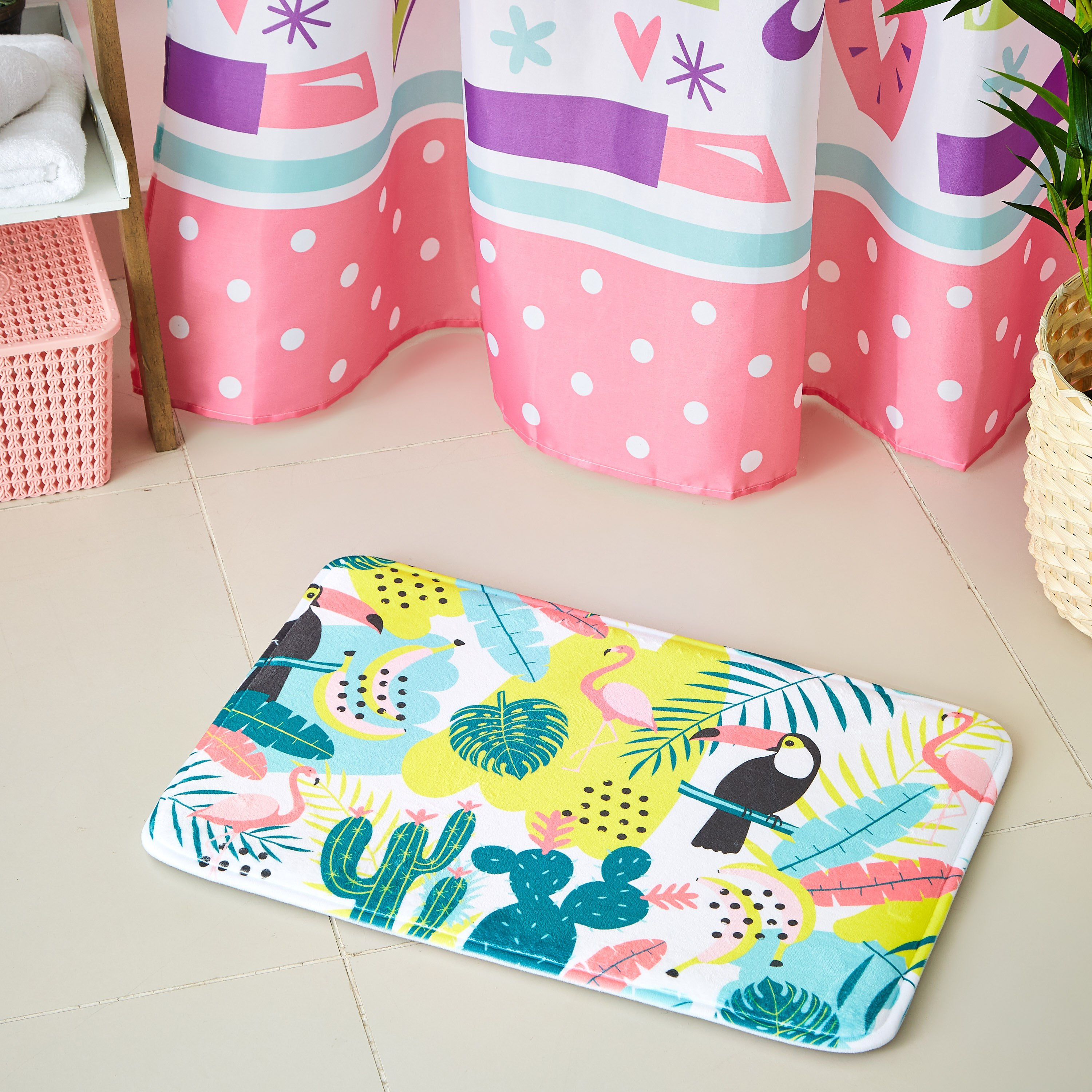 سجادة حمام إسفنج بطبعات جانجل فانيلا - 40x60 سم-hbxhomeware-kidsessentials-kidsbathmatsandtubmats-image-1
