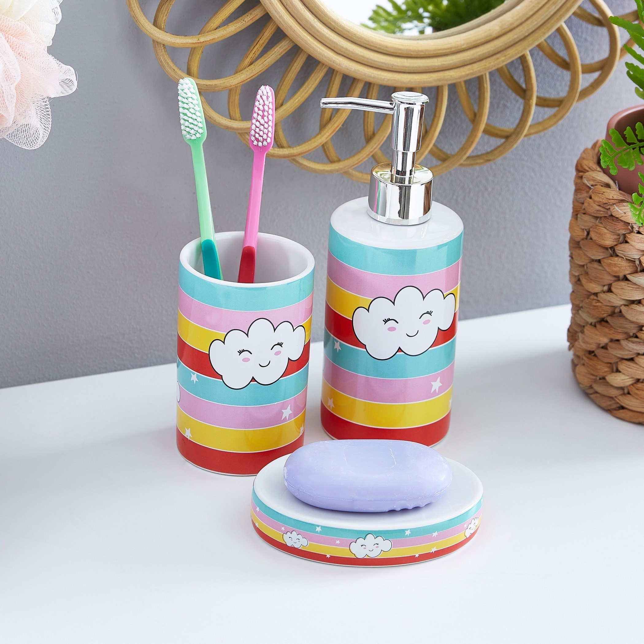 طقم اكسسوارات حمّام قوس قزح 3- قطع-hbxhomeware-hbxkidsandyouth-image-1